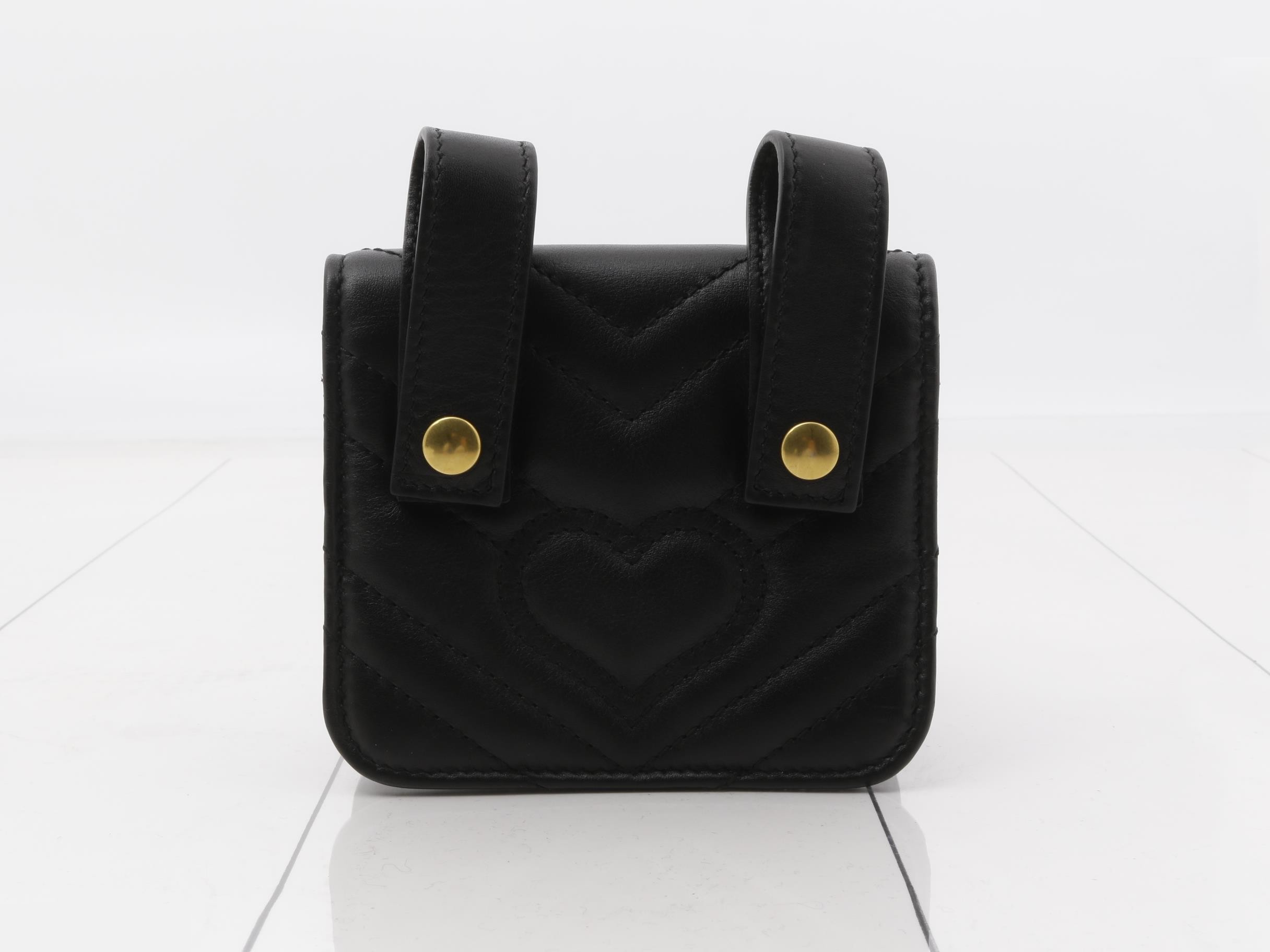 GG Marmont Leather Animal Stud Belt Bag/Waist Bag, Black — view 2