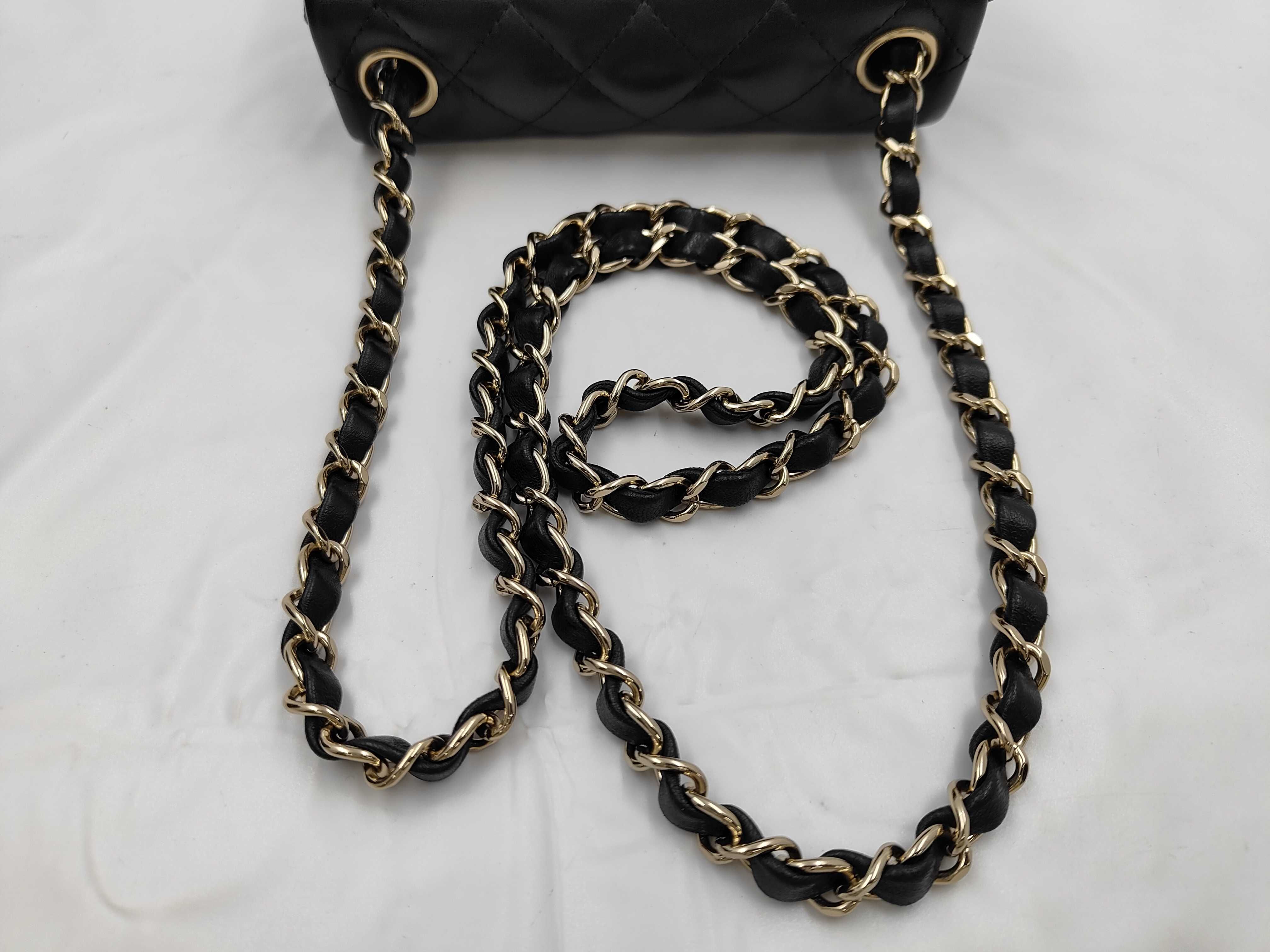 Mini Matelassé Chain Shoulder Bag, Lambskin, Black, SS IC Plate Shoulder Bag — view 3