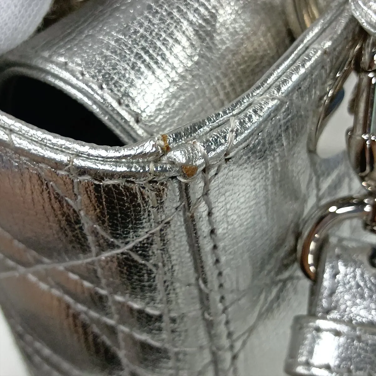 Cannage My Lady Dior Leather 2-Way Handbag with Silver Charm — view 13