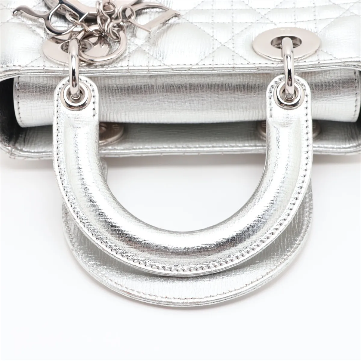 Cannage My Lady Dior Leather 2-Way Handbag with Silver Charm — view 5