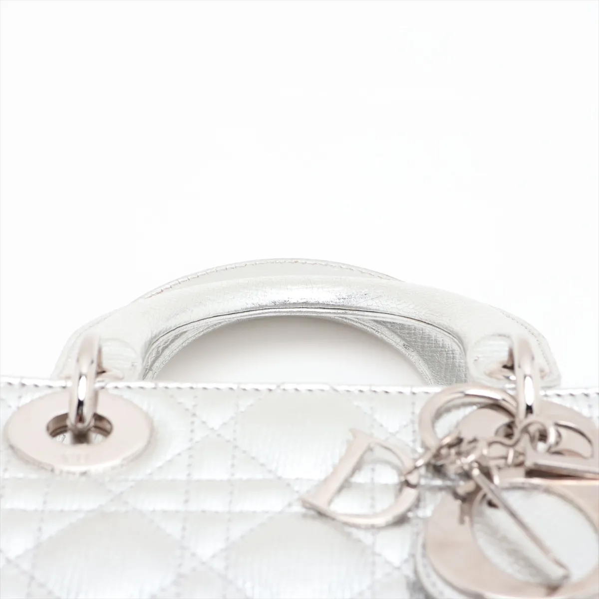 Cannage My Lady Dior Leather 2-Way Handbag with Silver Charm — view 6