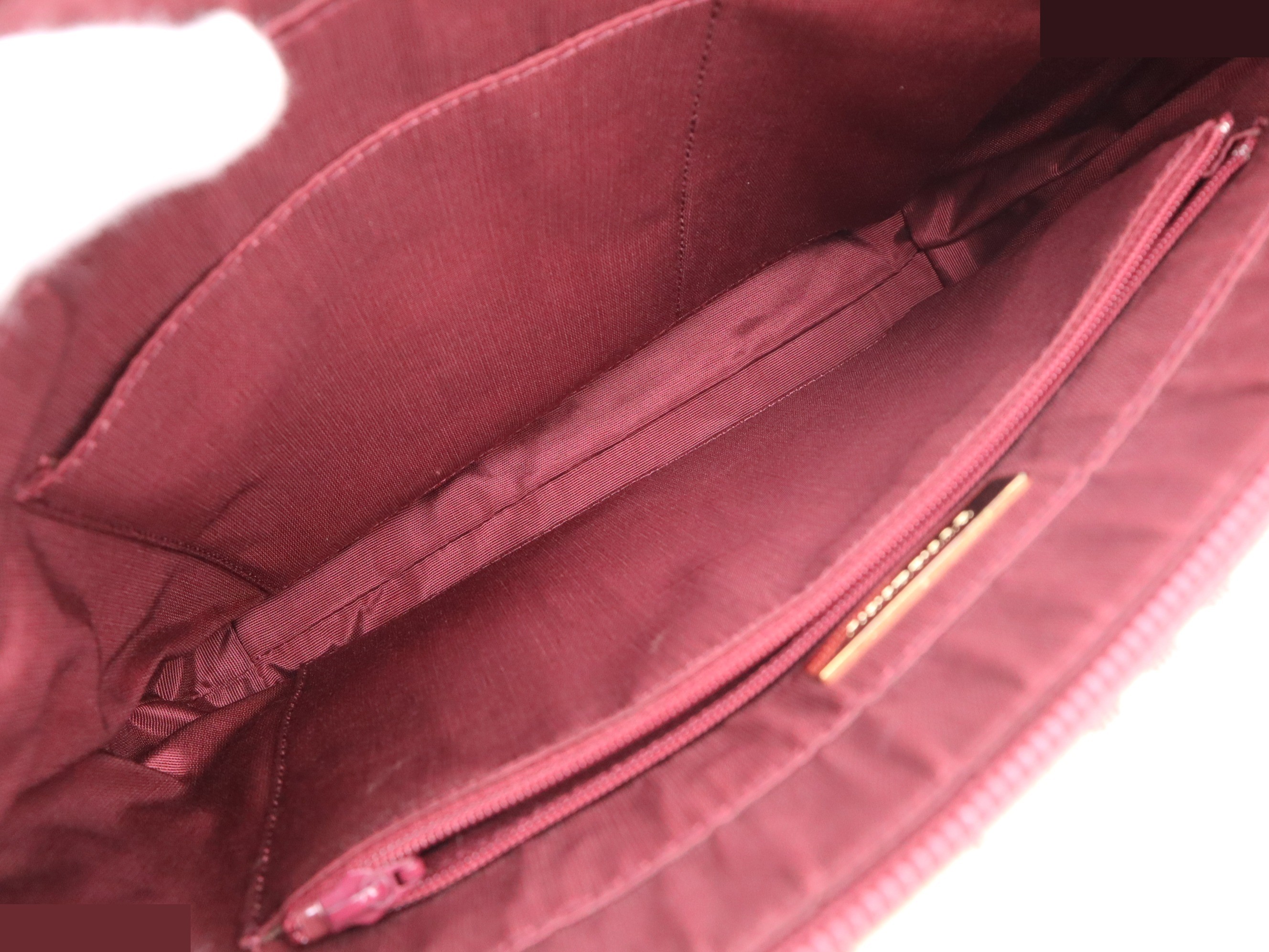 Canvas and leather Nova Check tote bag, red, gold hardware. — view 7