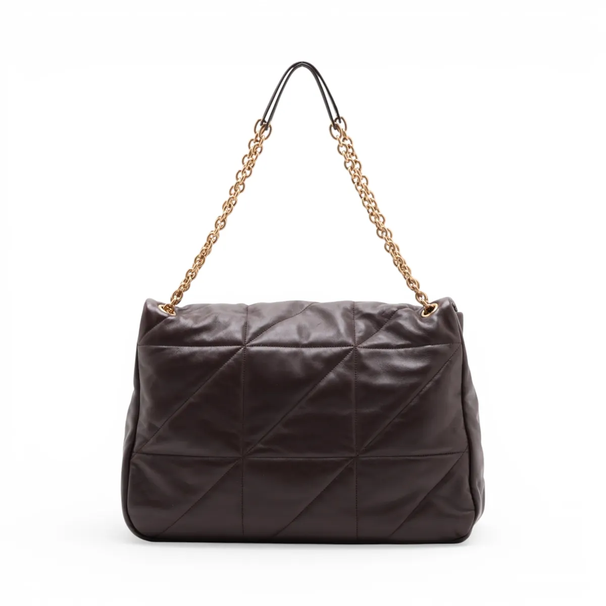 Jamie Leather Chain Shoulder Bag, Brown, 805859 — view 2
