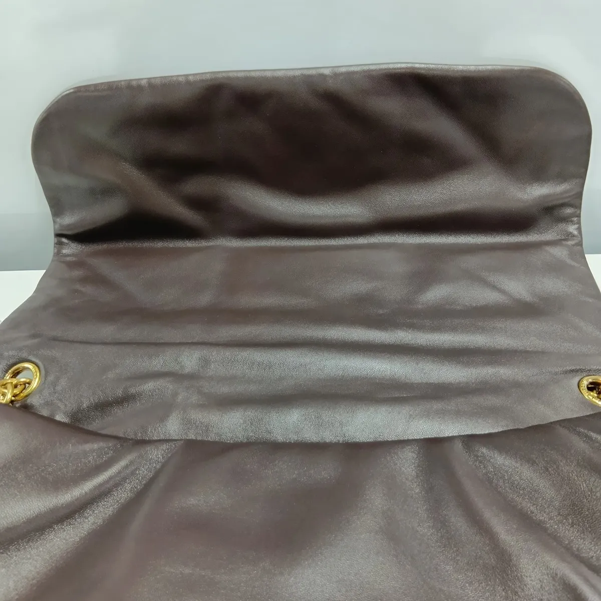 Jamie Leather Chain Shoulder Bag, Brown, 805859 — view 12