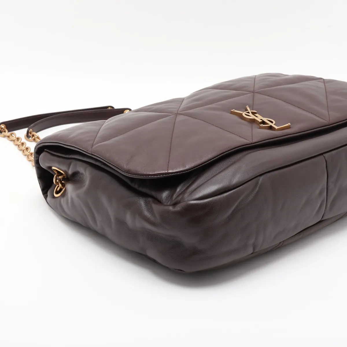 Jamie Leather Chain Shoulder Bag, Brown, 805859 — view 4