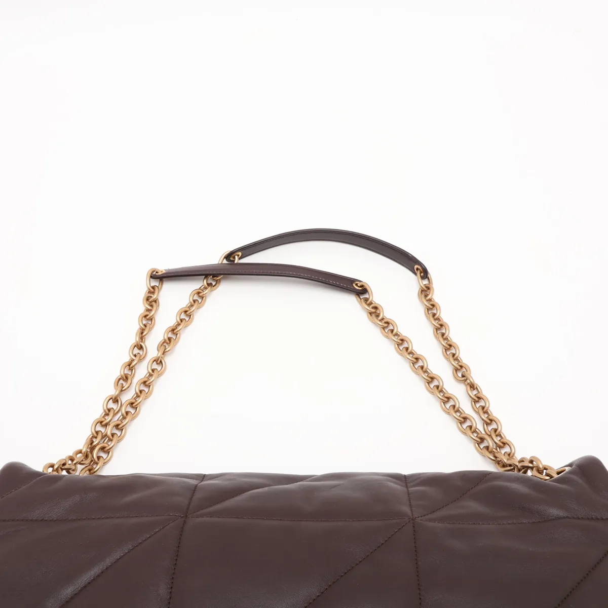 Jamie Leather Chain Shoulder Bag, Brown, 805859 — view 6