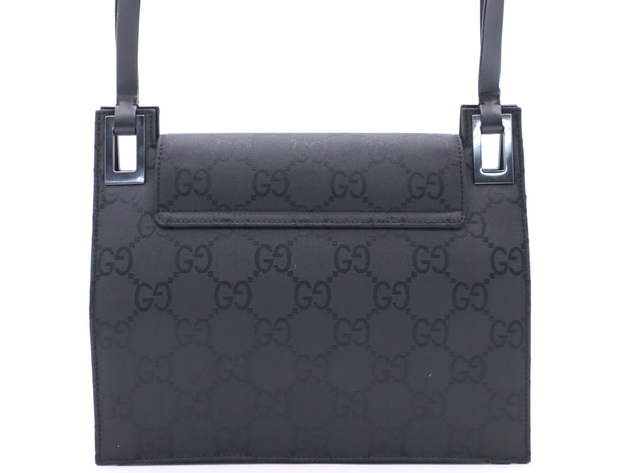 GG Nylon Tote Bag, Black, Silver Hardware — view 2