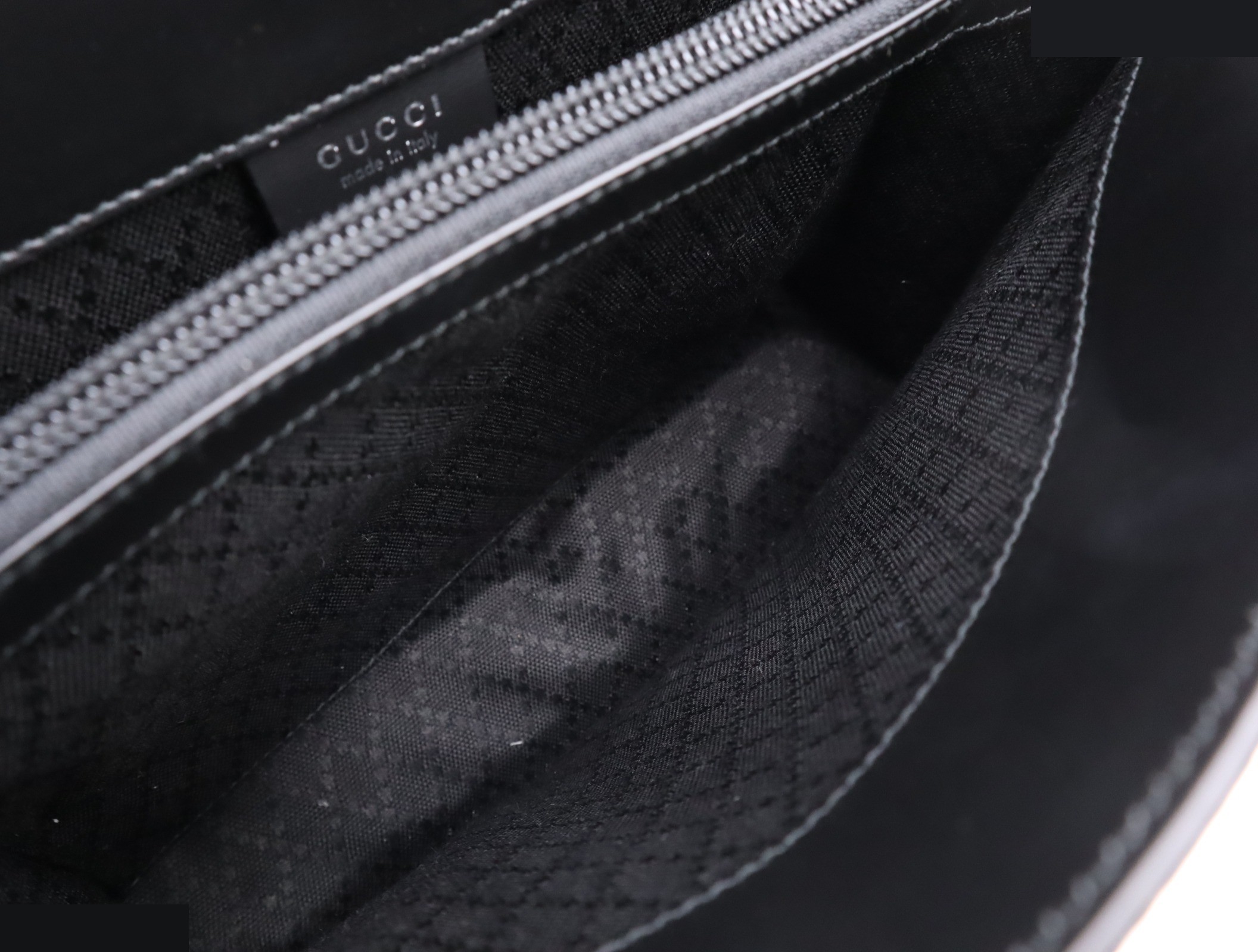 GG Nylon Tote Bag, Black, Silver Hardware — view 7
