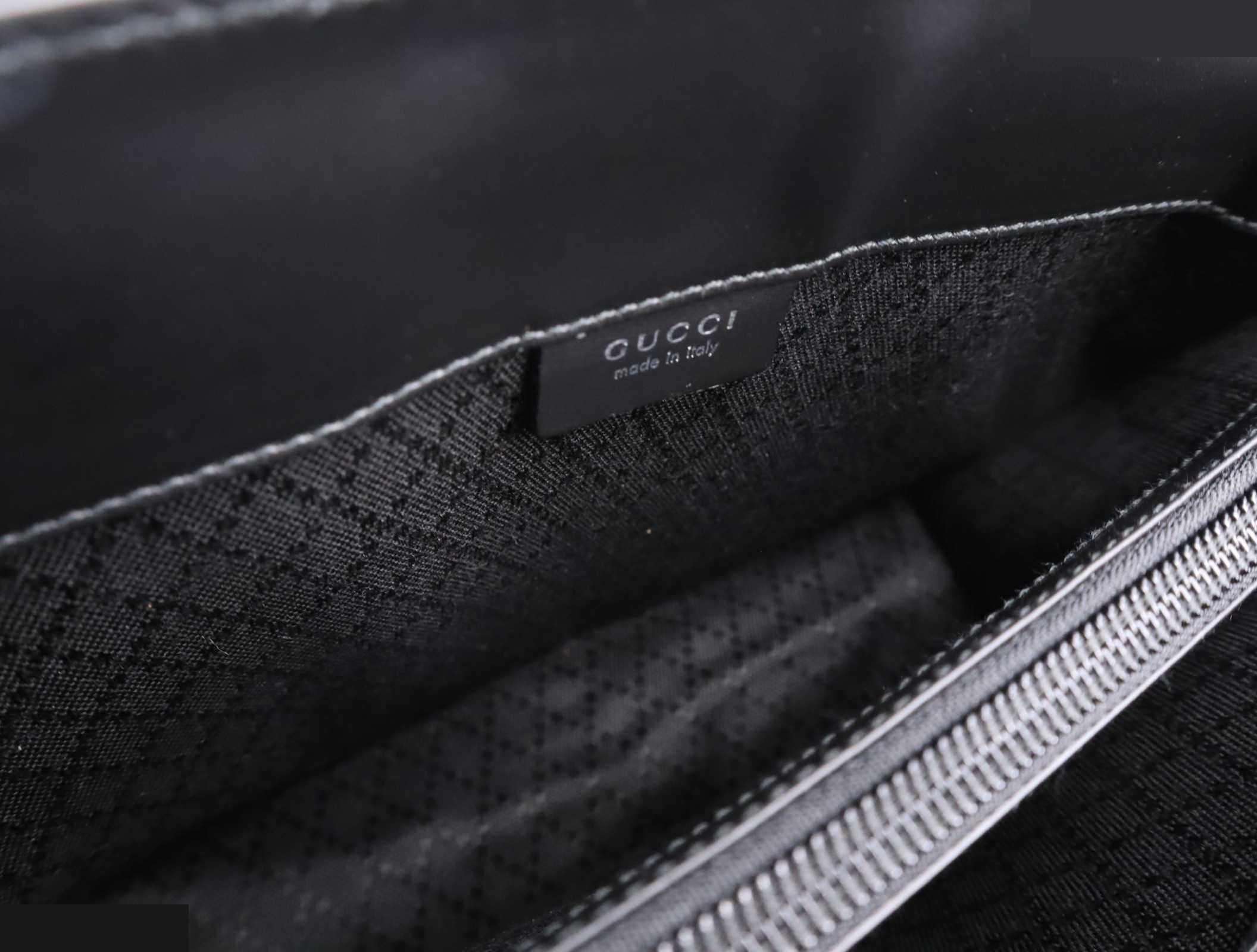GG Nylon Tote Bag, Black, Silver Hardware — view 8