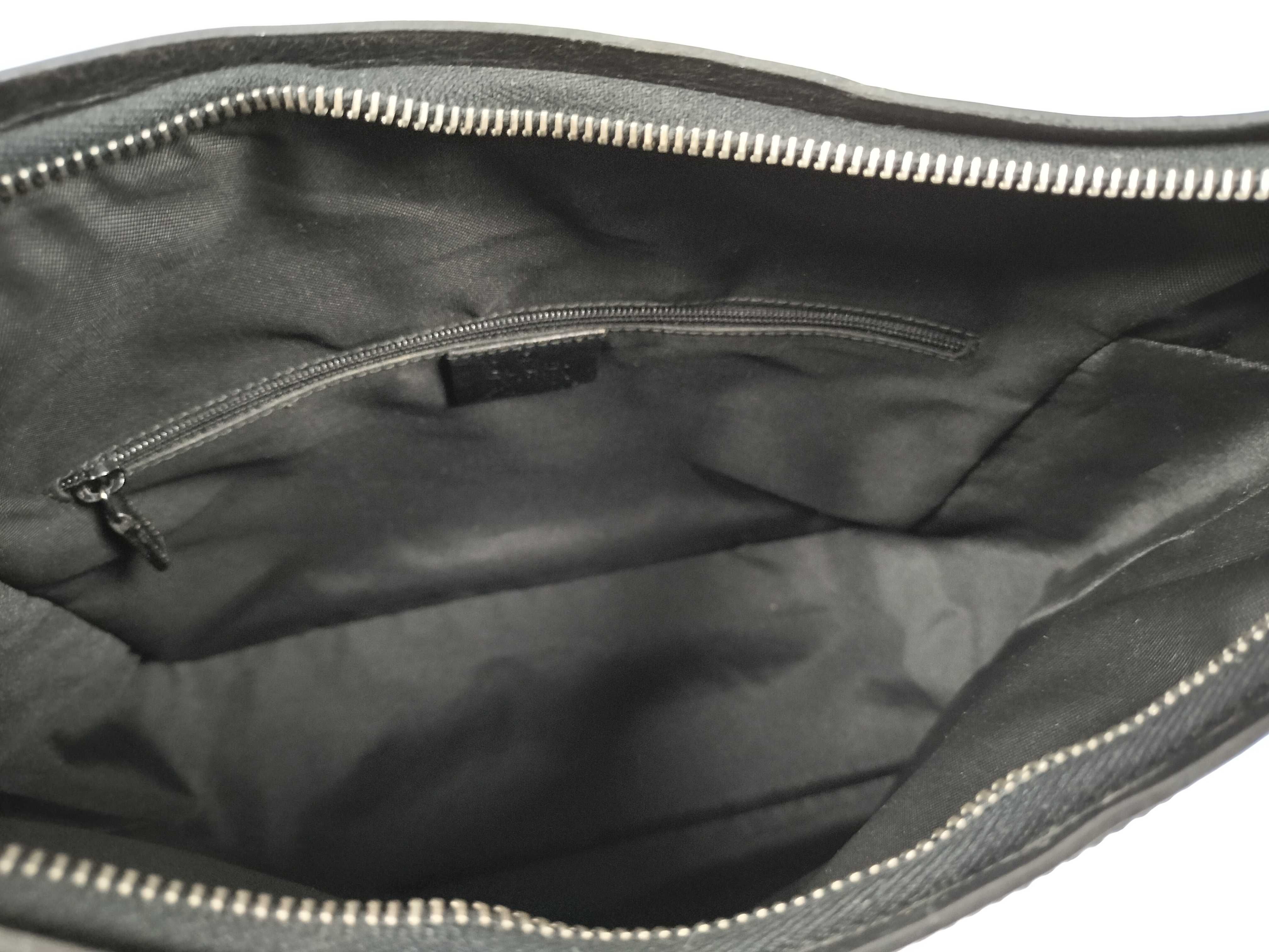Shoulder Bag, Gucci One-Shoulder Bag, Hobo Bag, GG Pattern, Nylon, Leather, Black Shoulder Bag — view 11