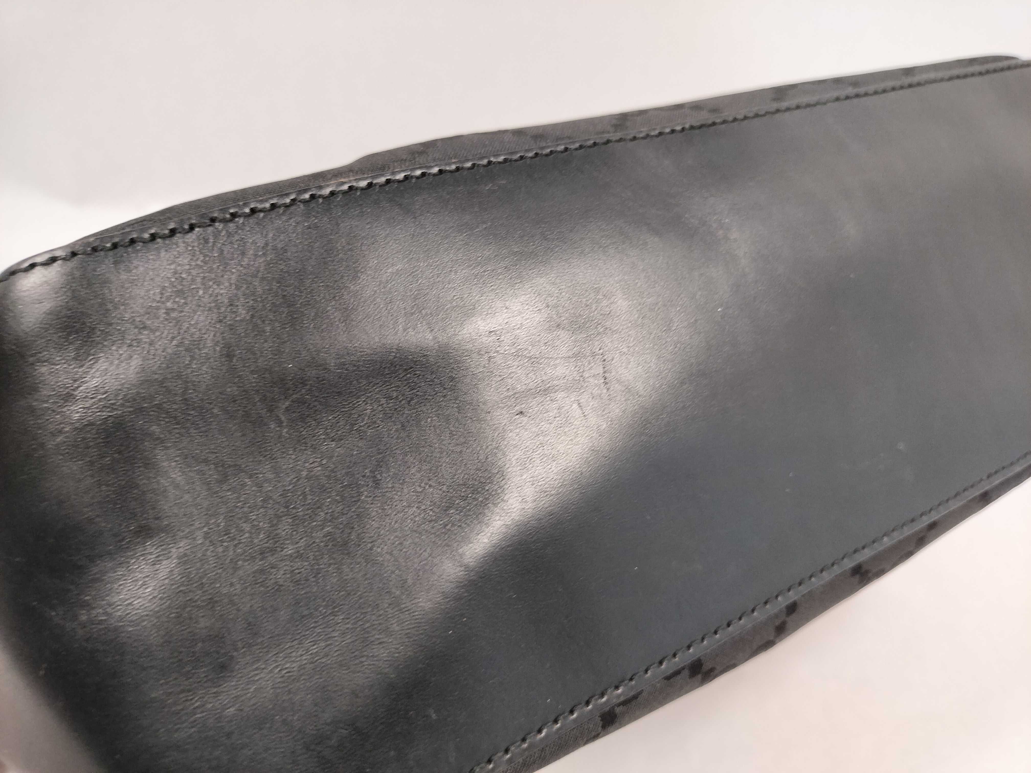 Shoulder Bag, Gucci One-Shoulder Bag, Hobo Bag, GG Pattern, Nylon, Leather, Black Shoulder Bag — view 14