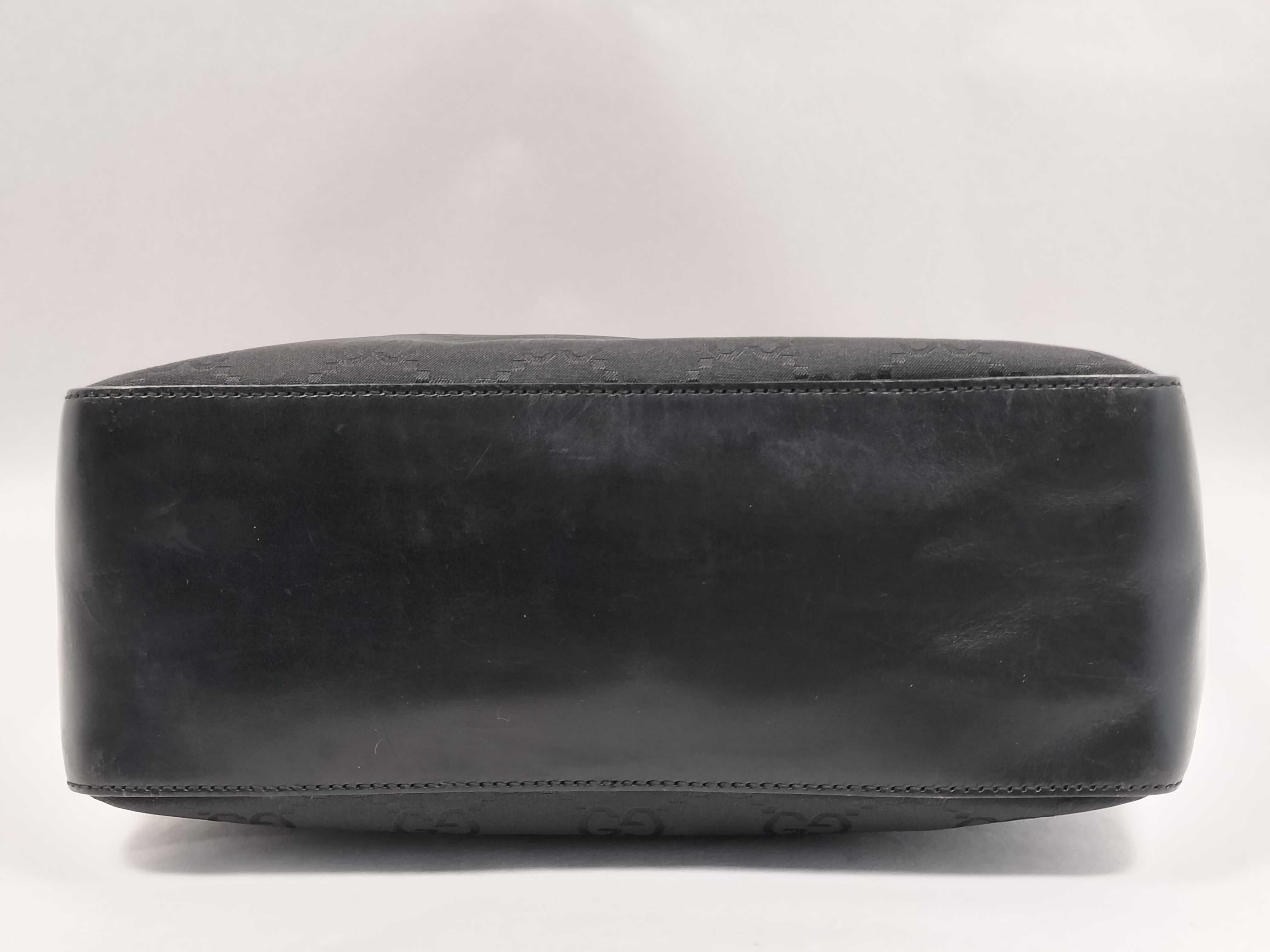 Shoulder Bag, Gucci One-Shoulder Bag, Hobo Bag, GG Pattern, Nylon, Leather, Black Shoulder Bag — view 7