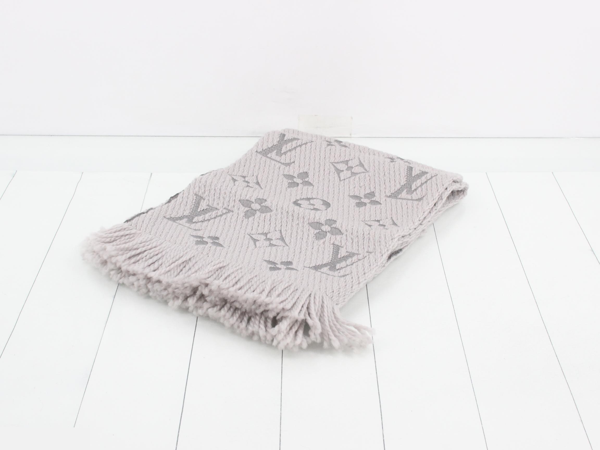 Echarpe Logomania Gris Perle