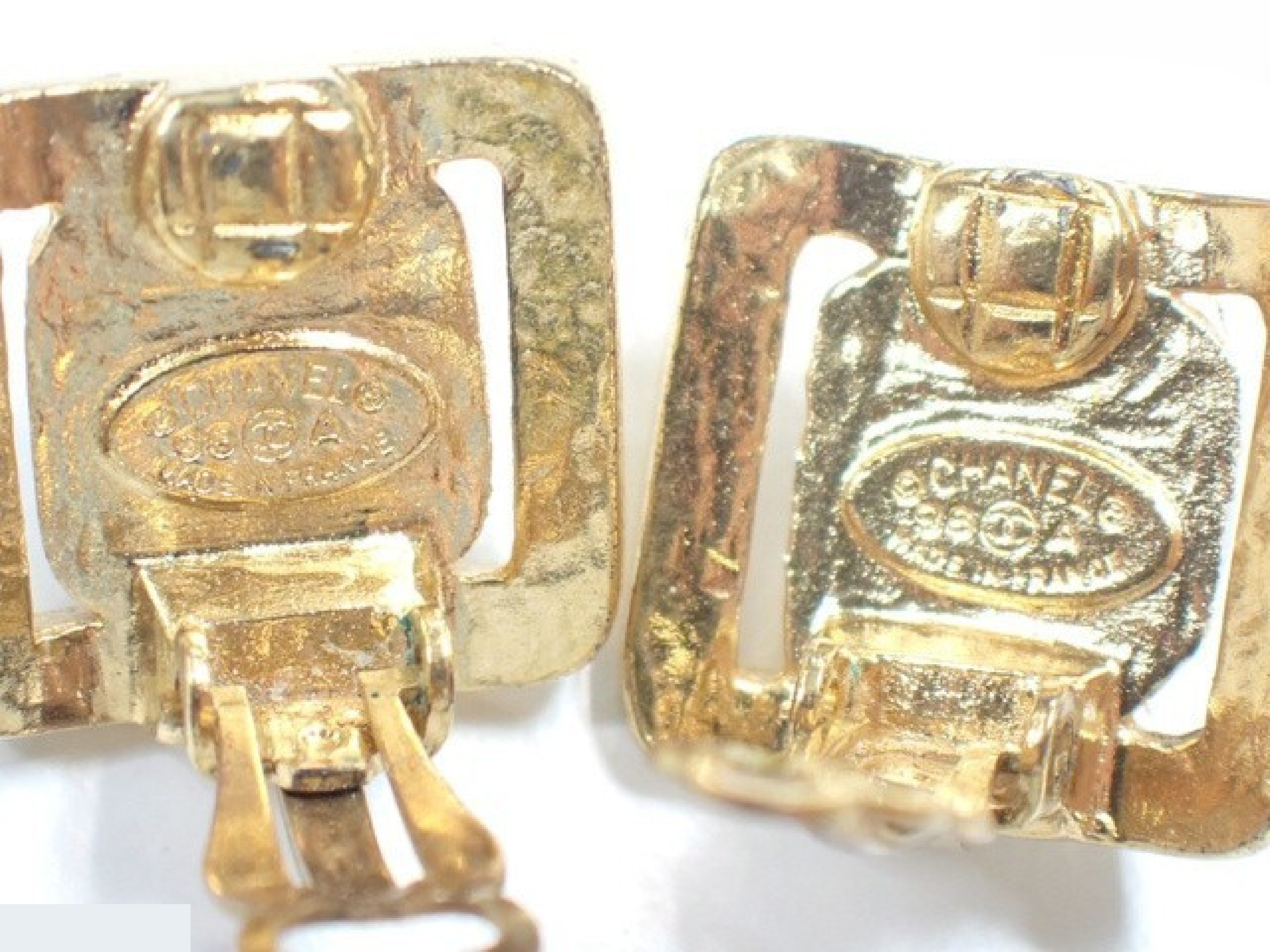 Earrings, Square, Combination, Stone, 98A — view 3