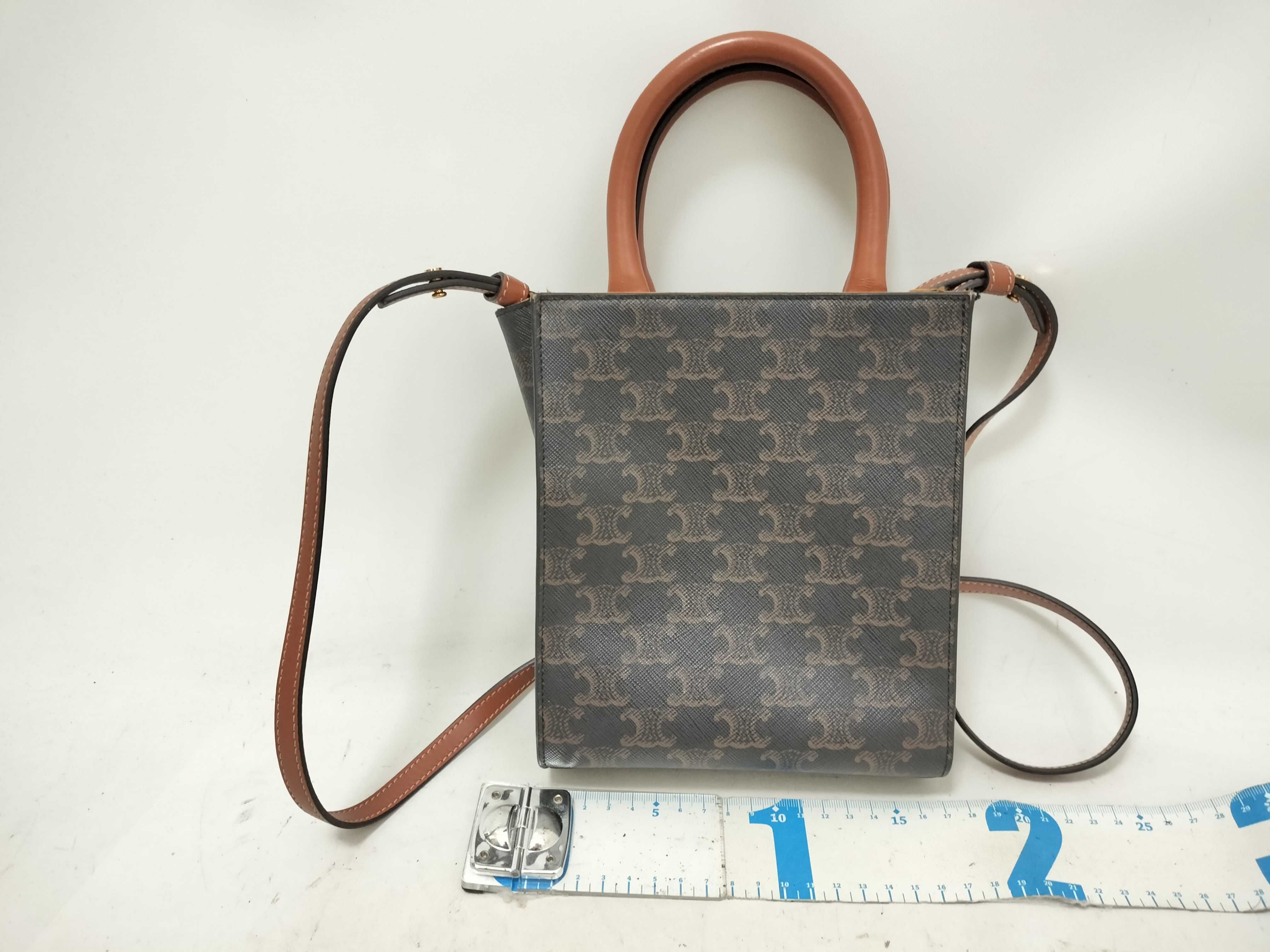 Triomphe Vertical Cabas PVC x Leather 2-Way Handbag Brown x Black Handbag — view 2