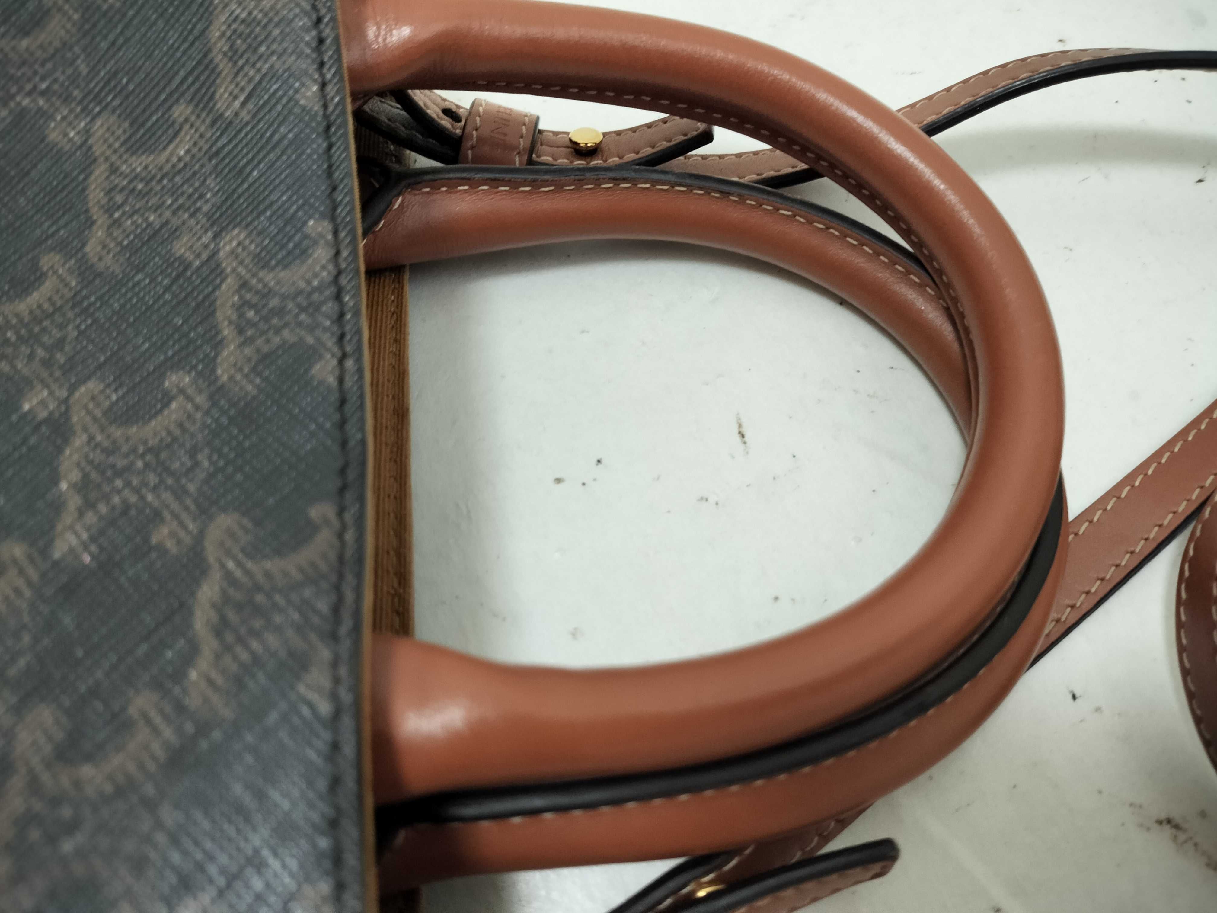 Triomphe Vertical Cabas PVC x Leather 2-Way Handbag Brown x Black Handbag — view 3