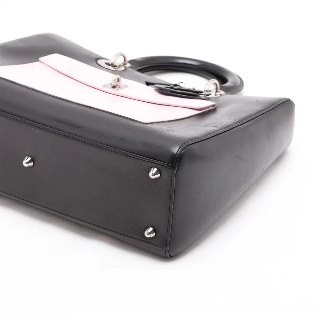 Lady Dior Leather 2-Way Handbag, Black — view 3
