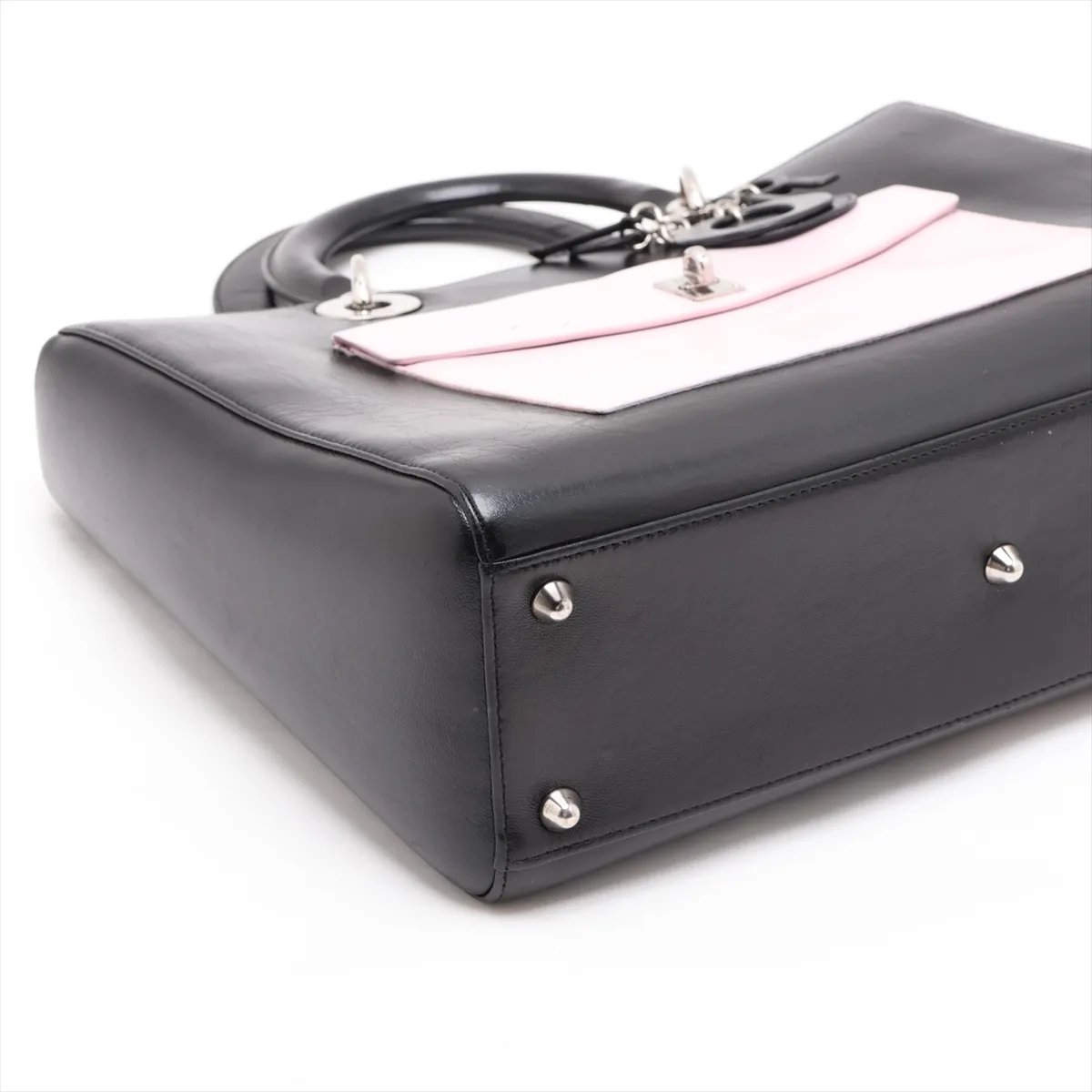 Lady Dior Leather 2-Way Handbag, Black — view 4