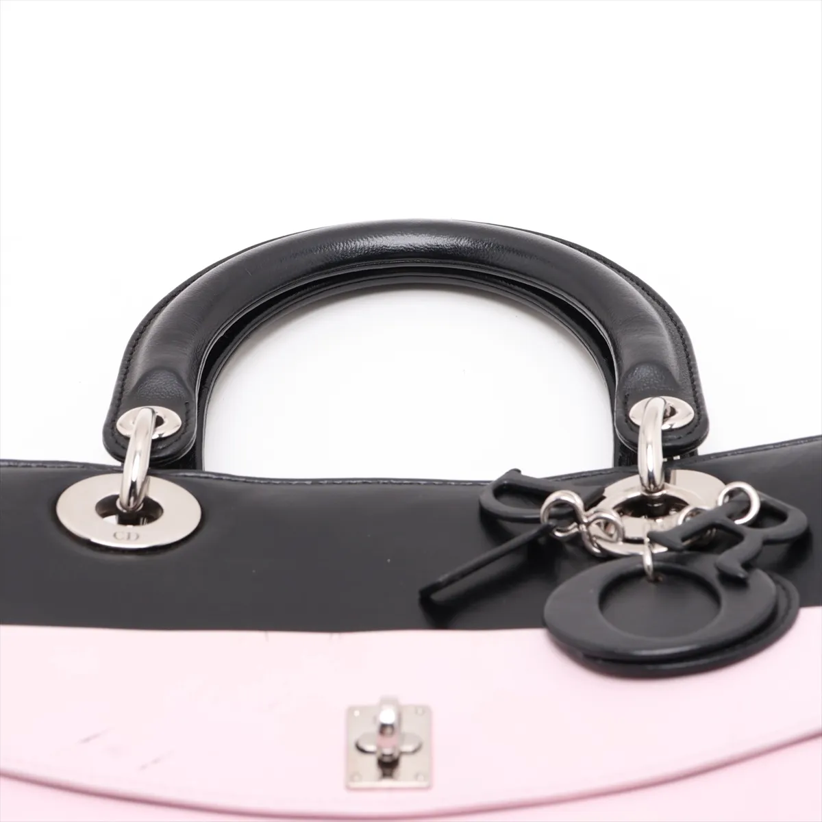 Lady Dior Leather 2-Way Handbag, Black — view 6