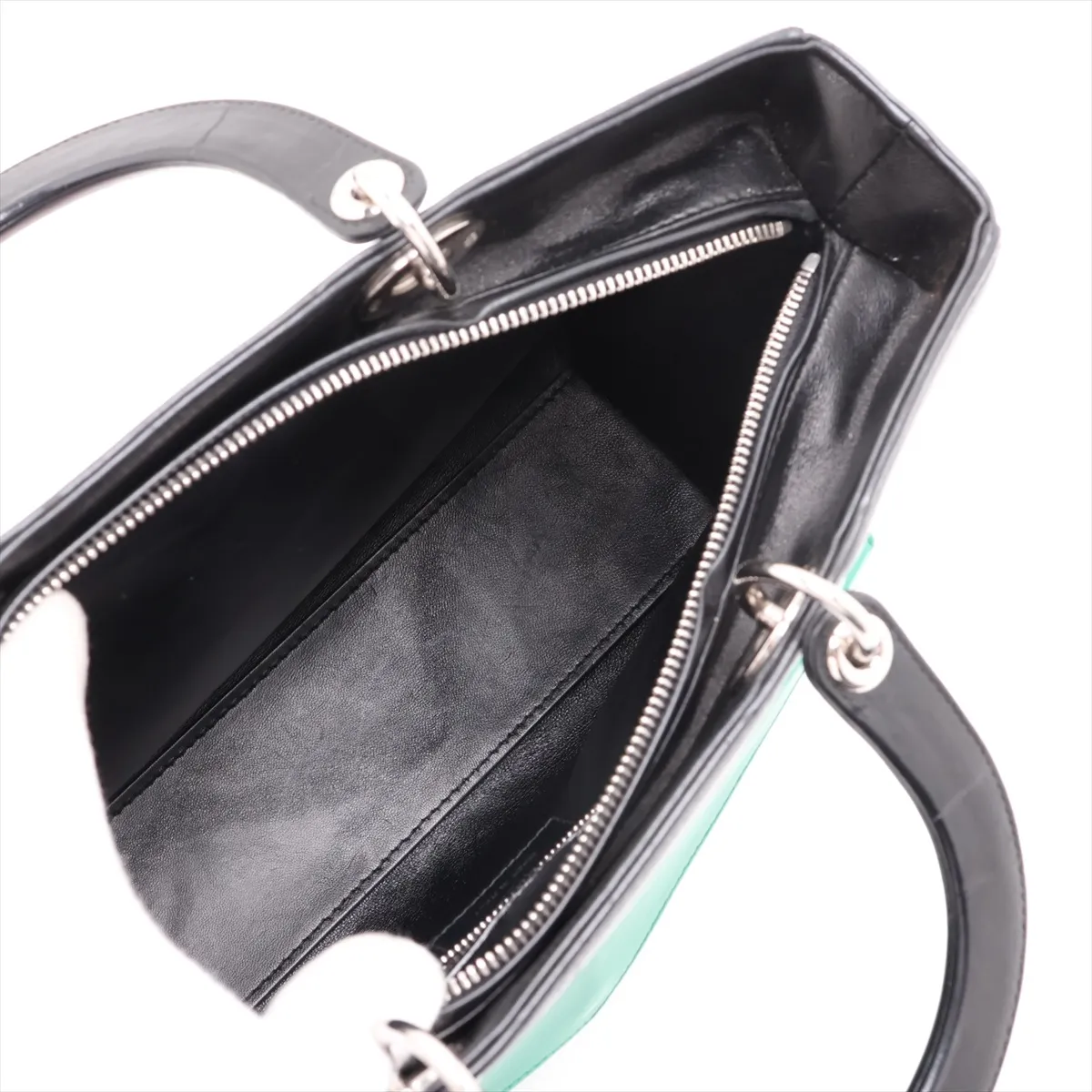 Lady Dior Leather 2-Way Handbag, Black — view 8