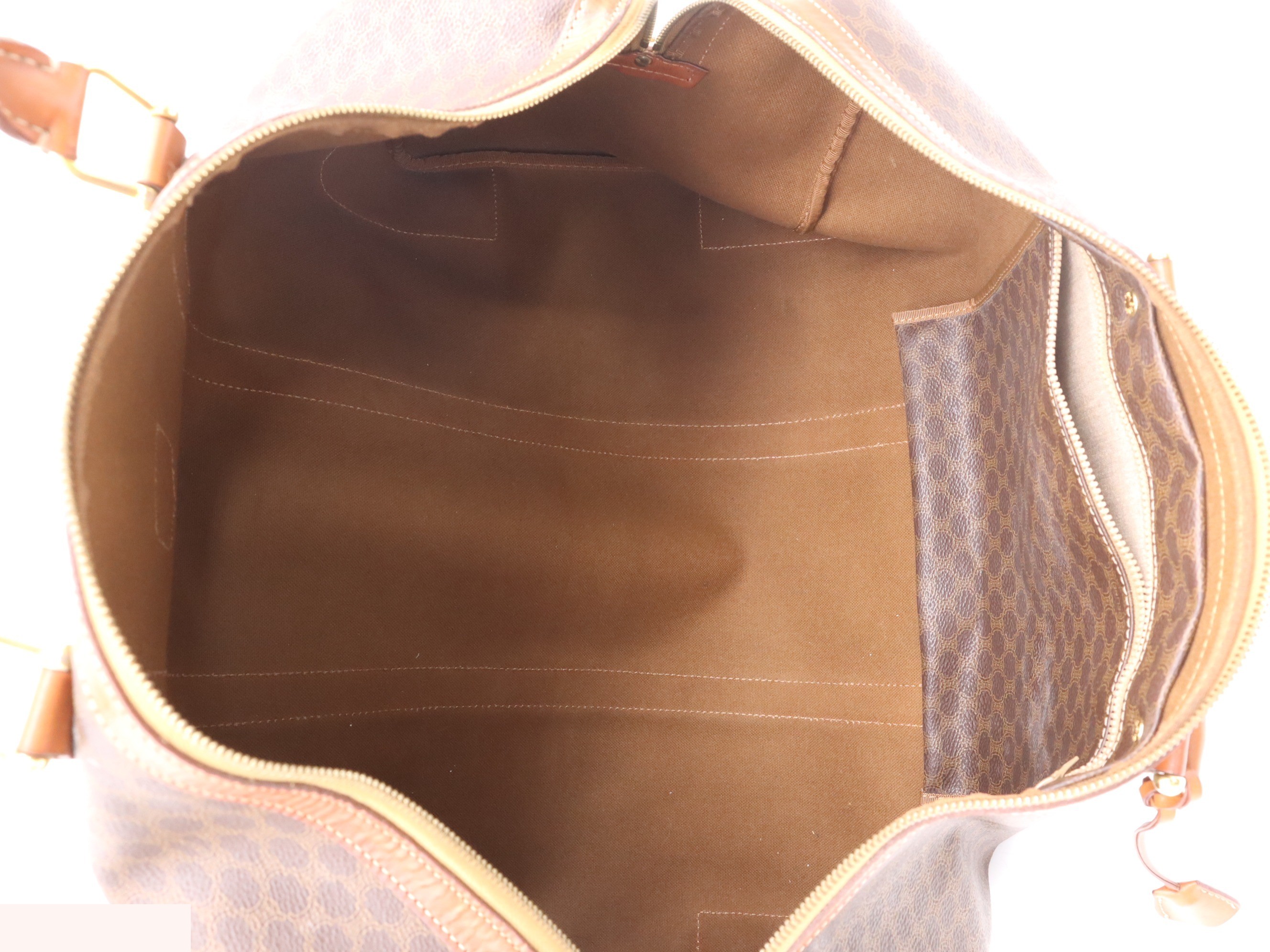 PVC/Leather Macadam Boston Bag with Padlock, Key, and Clochette - Brown — view 7