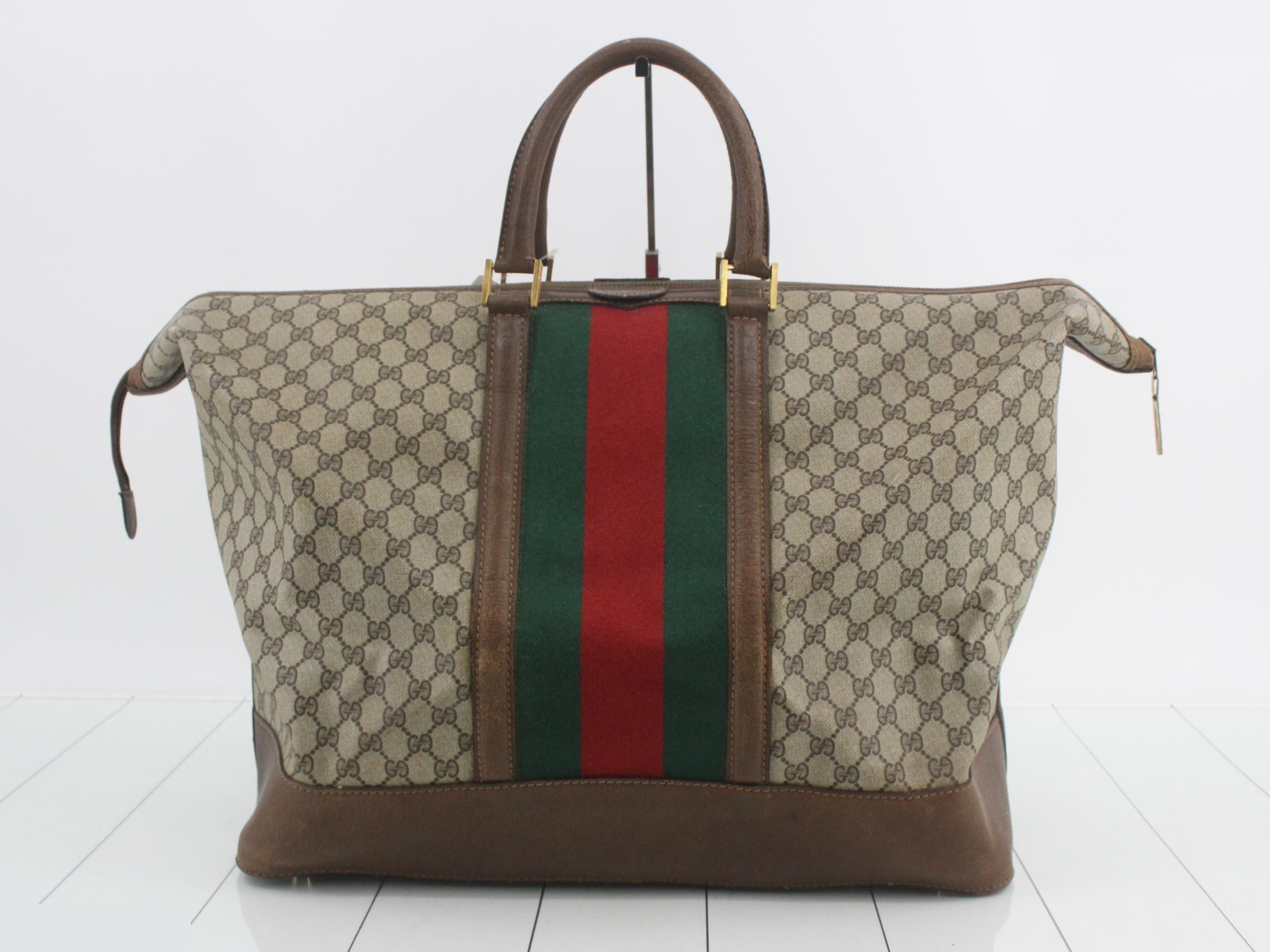 Travel bag, Sherry, PVC/leather, brown, GP hardware — view 2