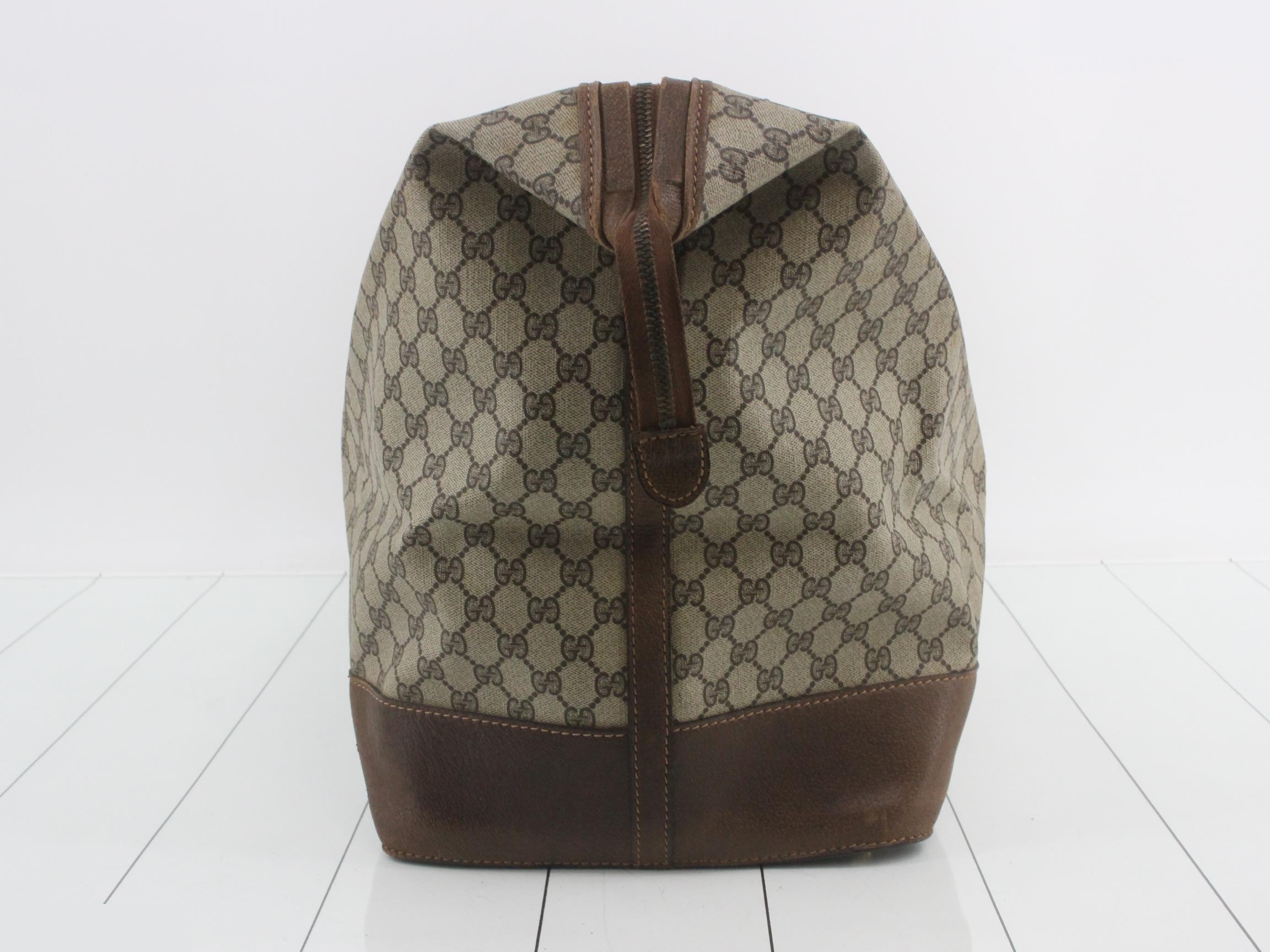 Travel bag, Sherry, PVC/leather, brown, GP hardware — view 3