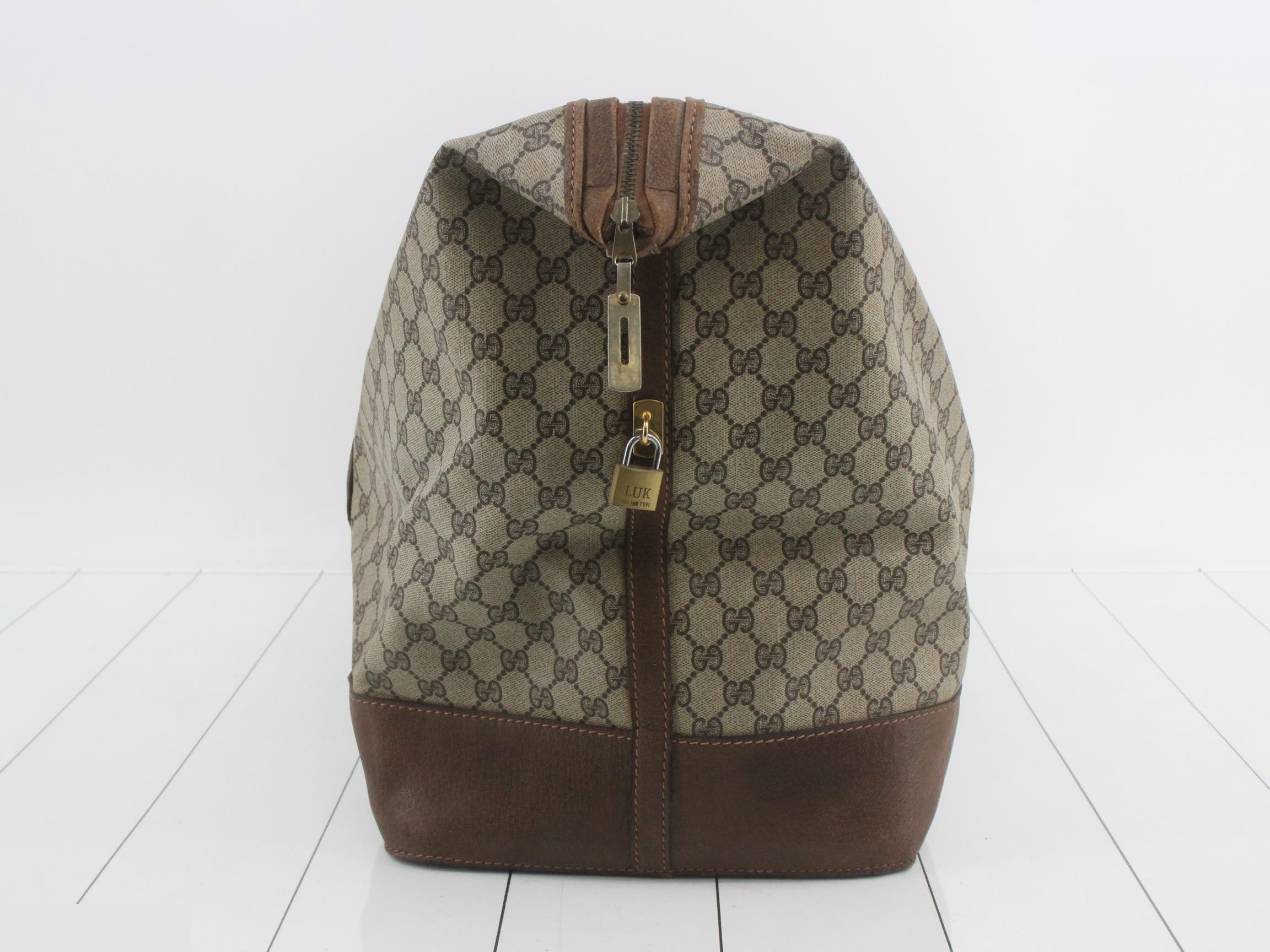 Travel bag, Sherry, PVC/leather, brown, GP hardware — view 4