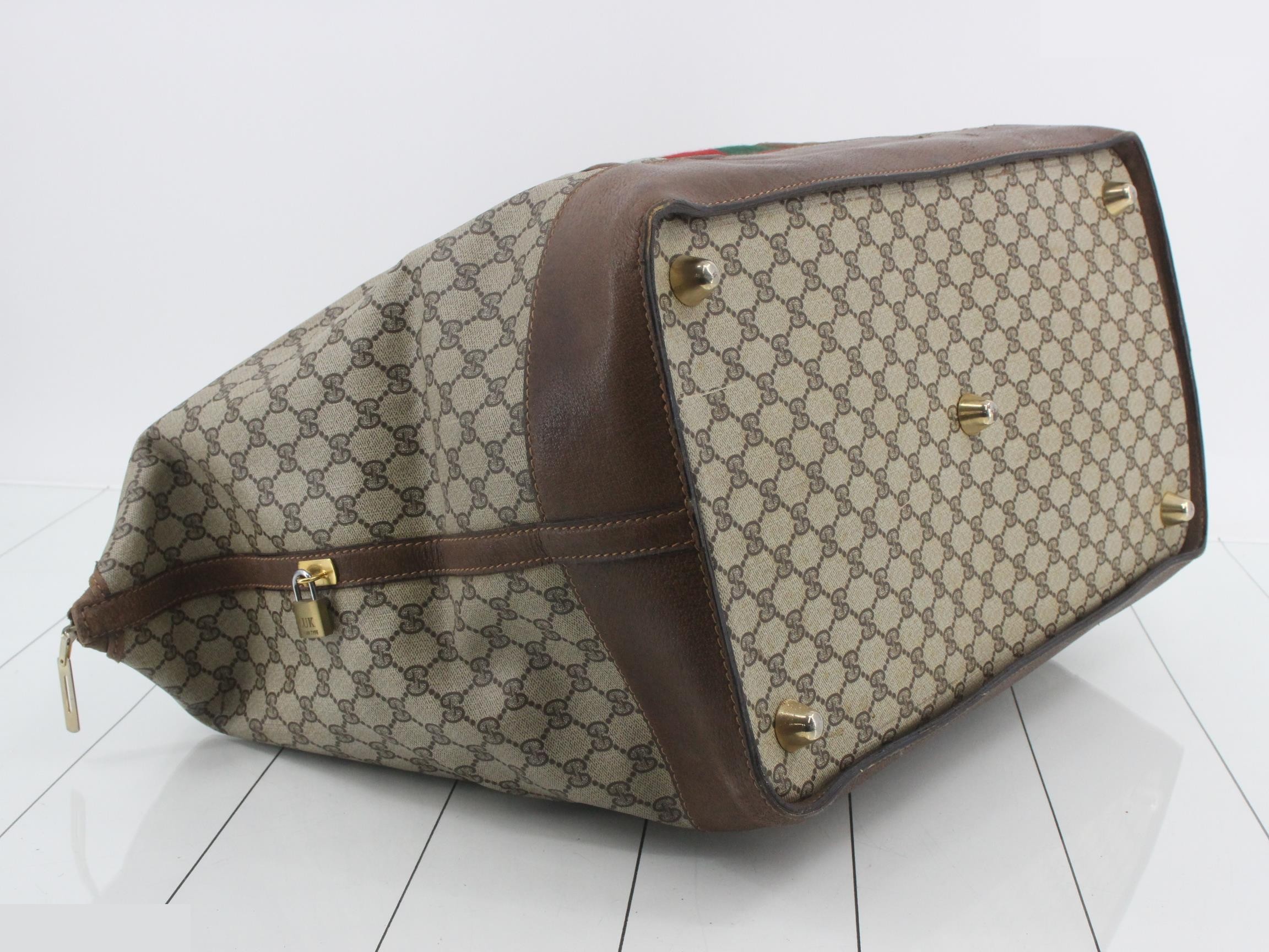 Travel bag, Sherry, PVC/leather, brown, GP hardware — view 5