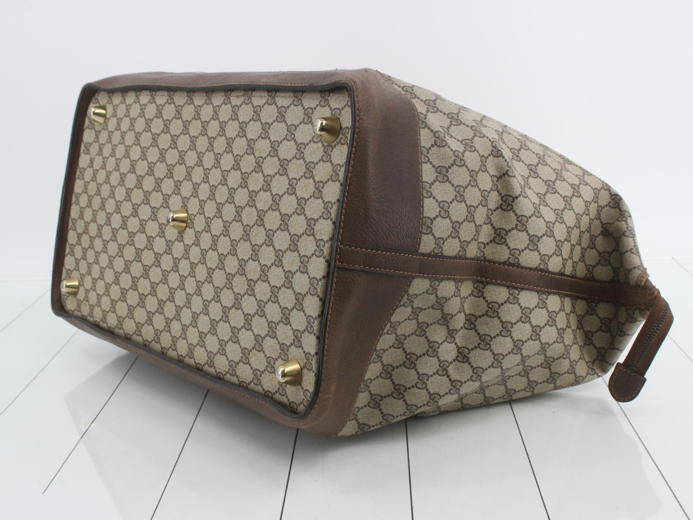 Travel bag, Sherry, PVC/leather, brown, GP hardware — view 6