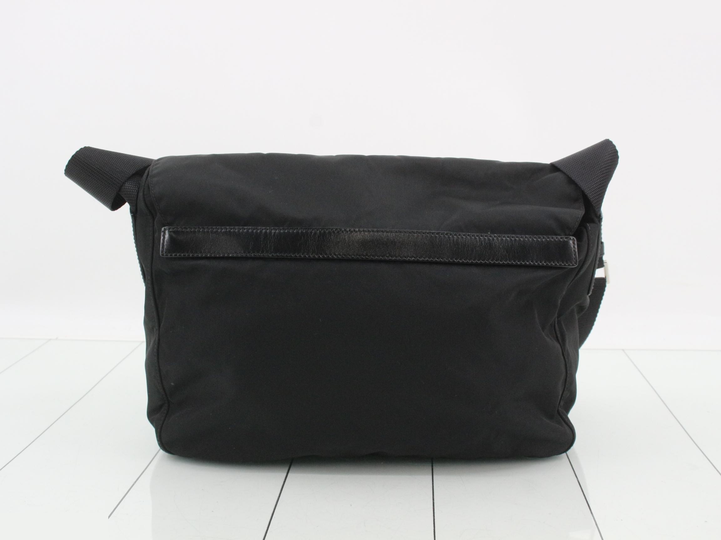 Tessuto Leather Triangle Plate Shoulder Bag, Black — view 2