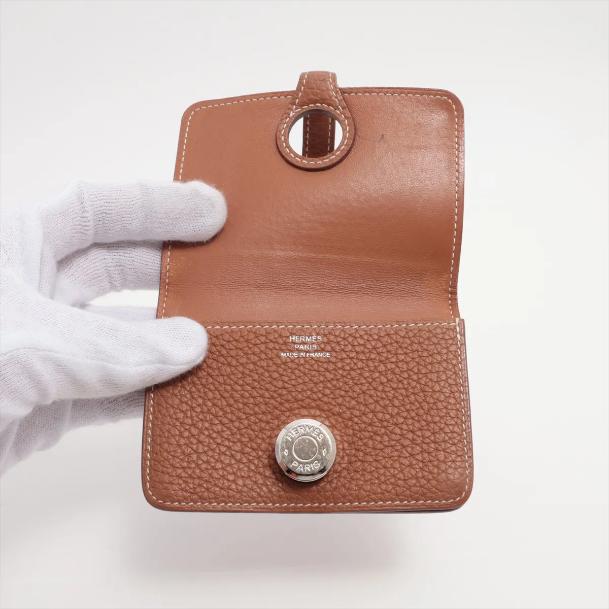 Dogon Compact Togo Card Case Gold Silver Hardware D:2019 — view 3