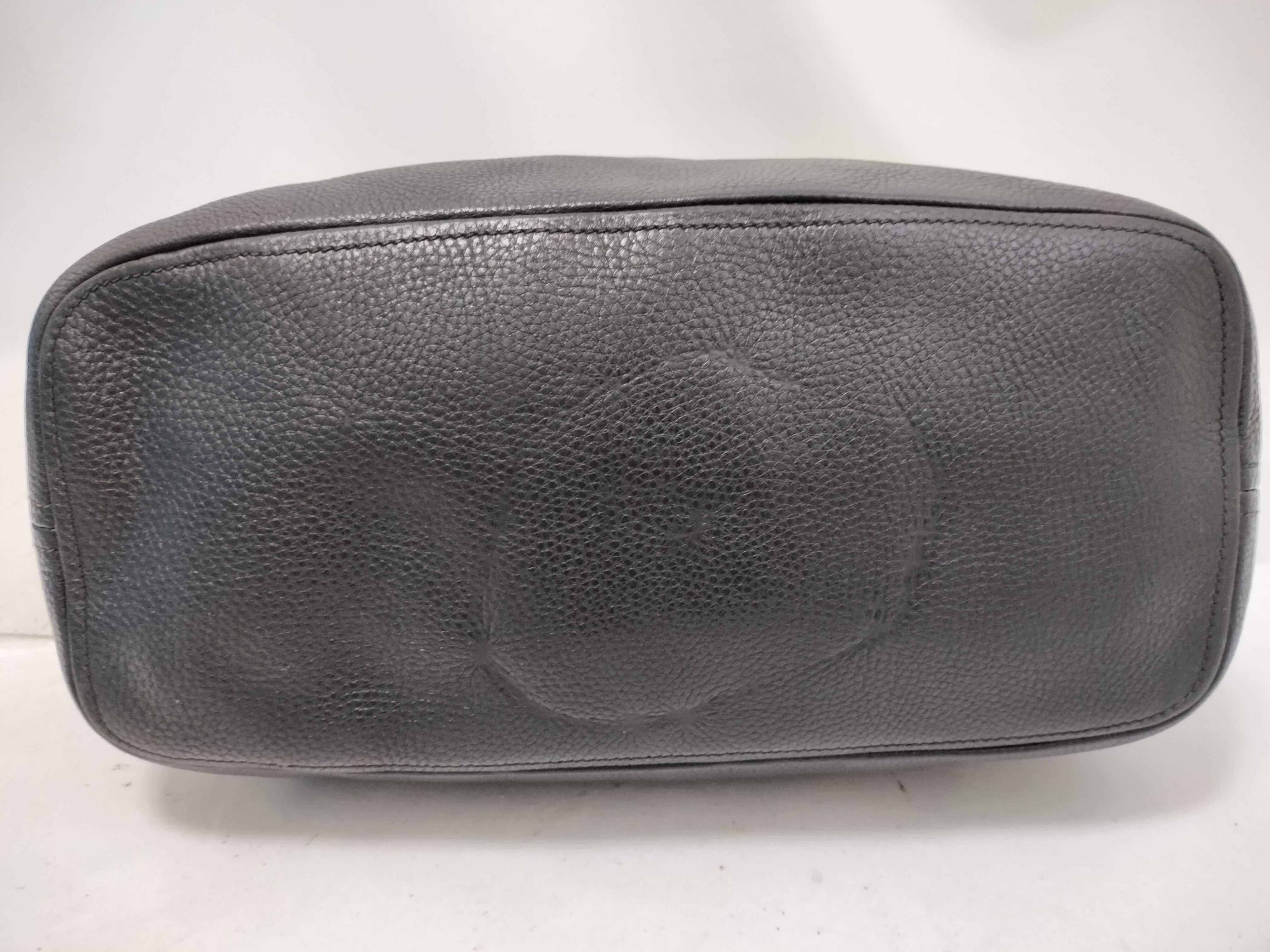 Vitello Daino Leather Handbag, Black Shoulder Bag — view 7