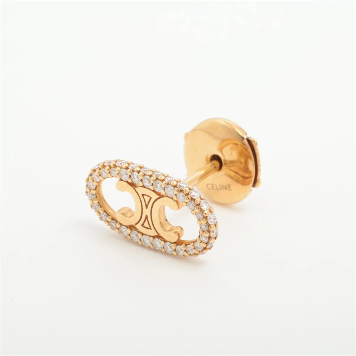Diamond Single Earring, 750 (Yellow Gold), 1.2g, 0005CL (Single Earring Only) — view 3