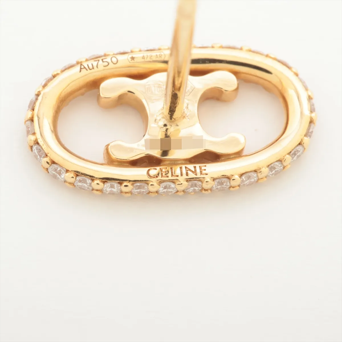 Diamond Single Earring, 750 (Yellow Gold), 1.2g, 0005CL (Single Earring Only) — view 5