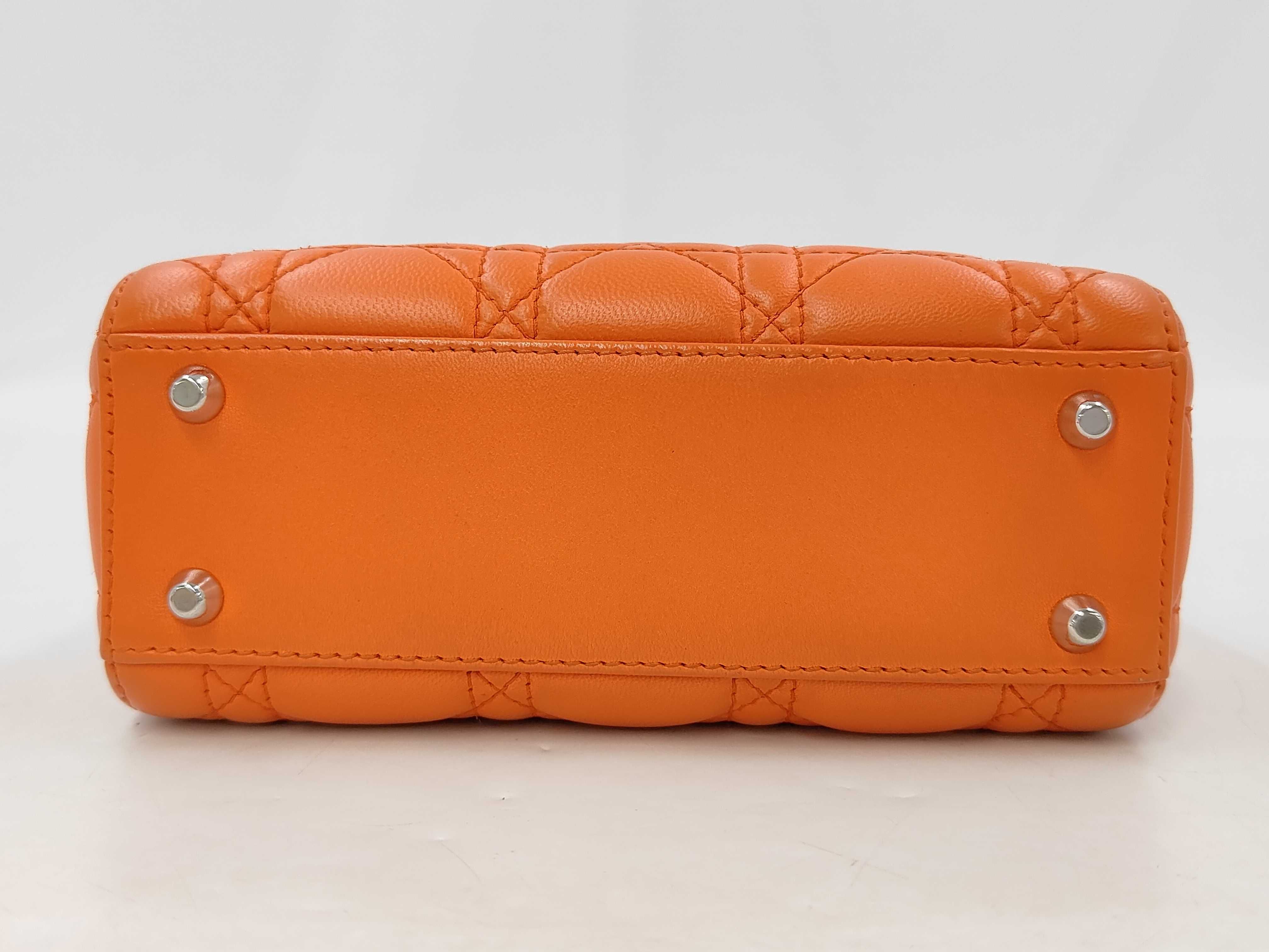 Lady Dior Orange Silver Handbag — view 3