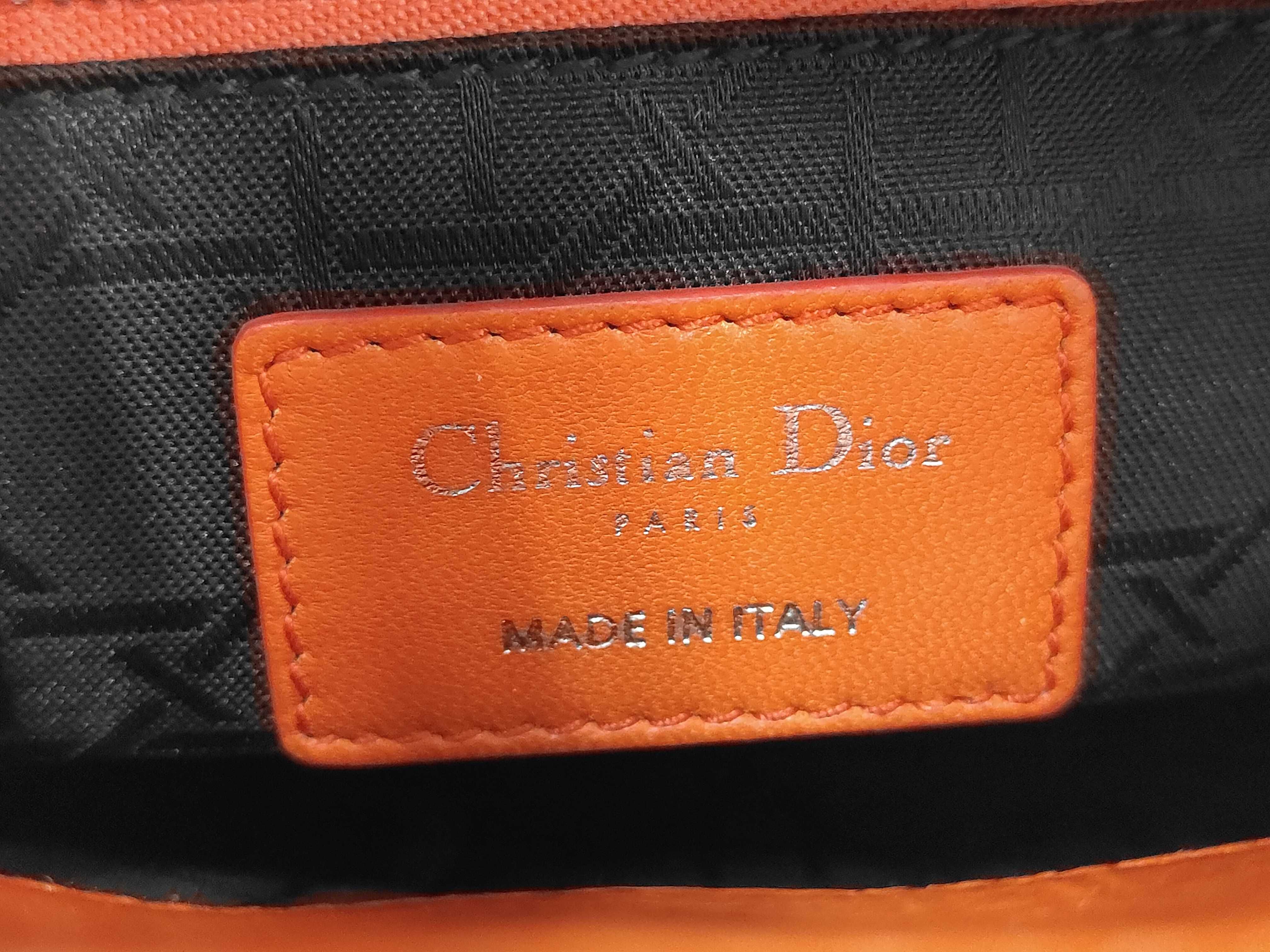 Lady Dior Orange Silver Handbag — view 9