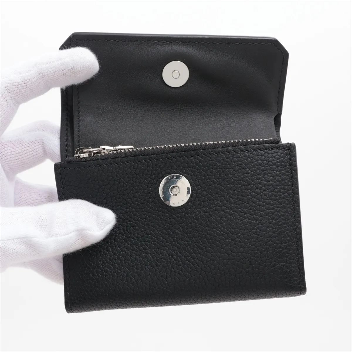 Millesime Leather Georges Wallet M25965 Black Compact Wallet (RFID detected) — view 3