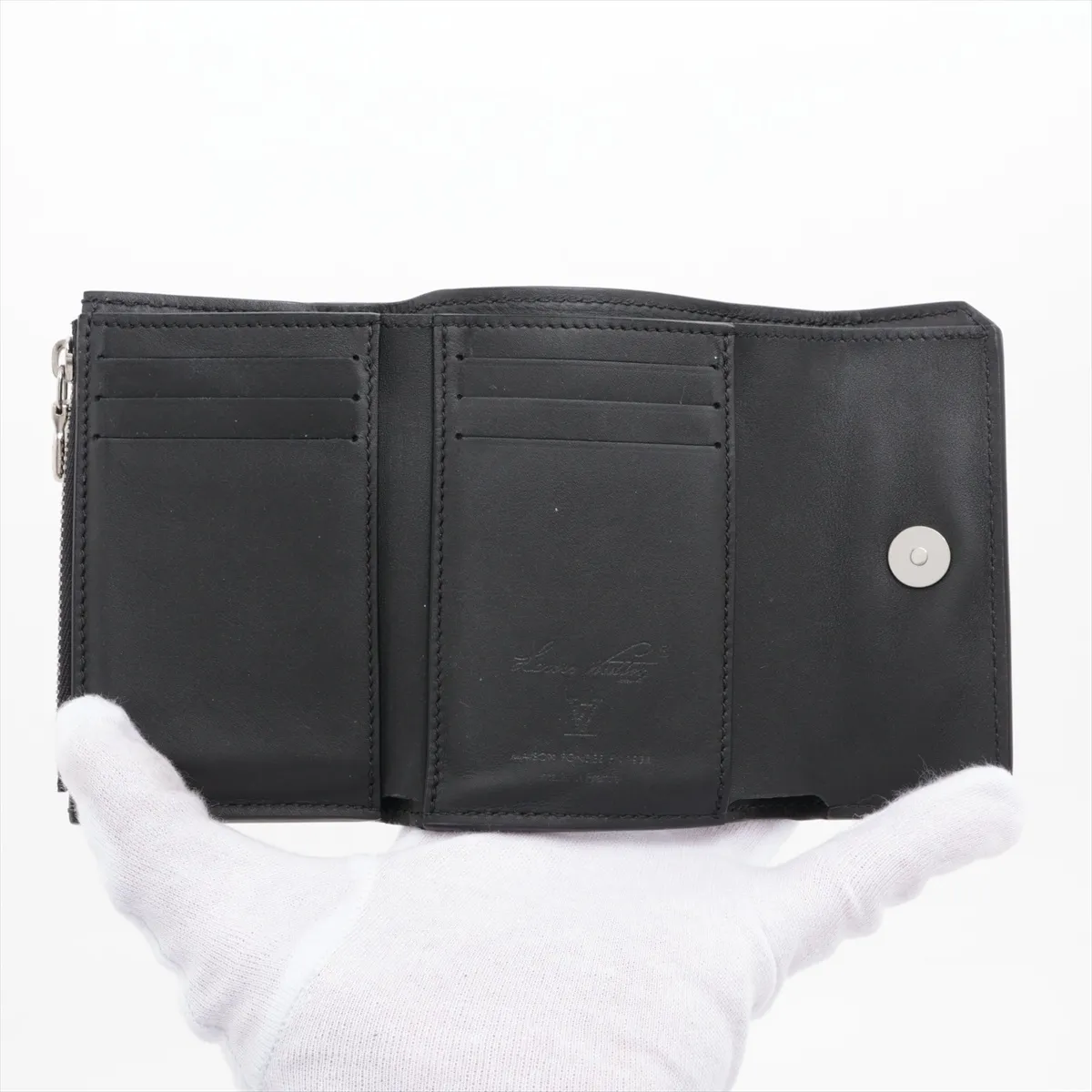 Millesime Leather Georges Wallet M25965 Black Compact Wallet (RFID detected) — view 4