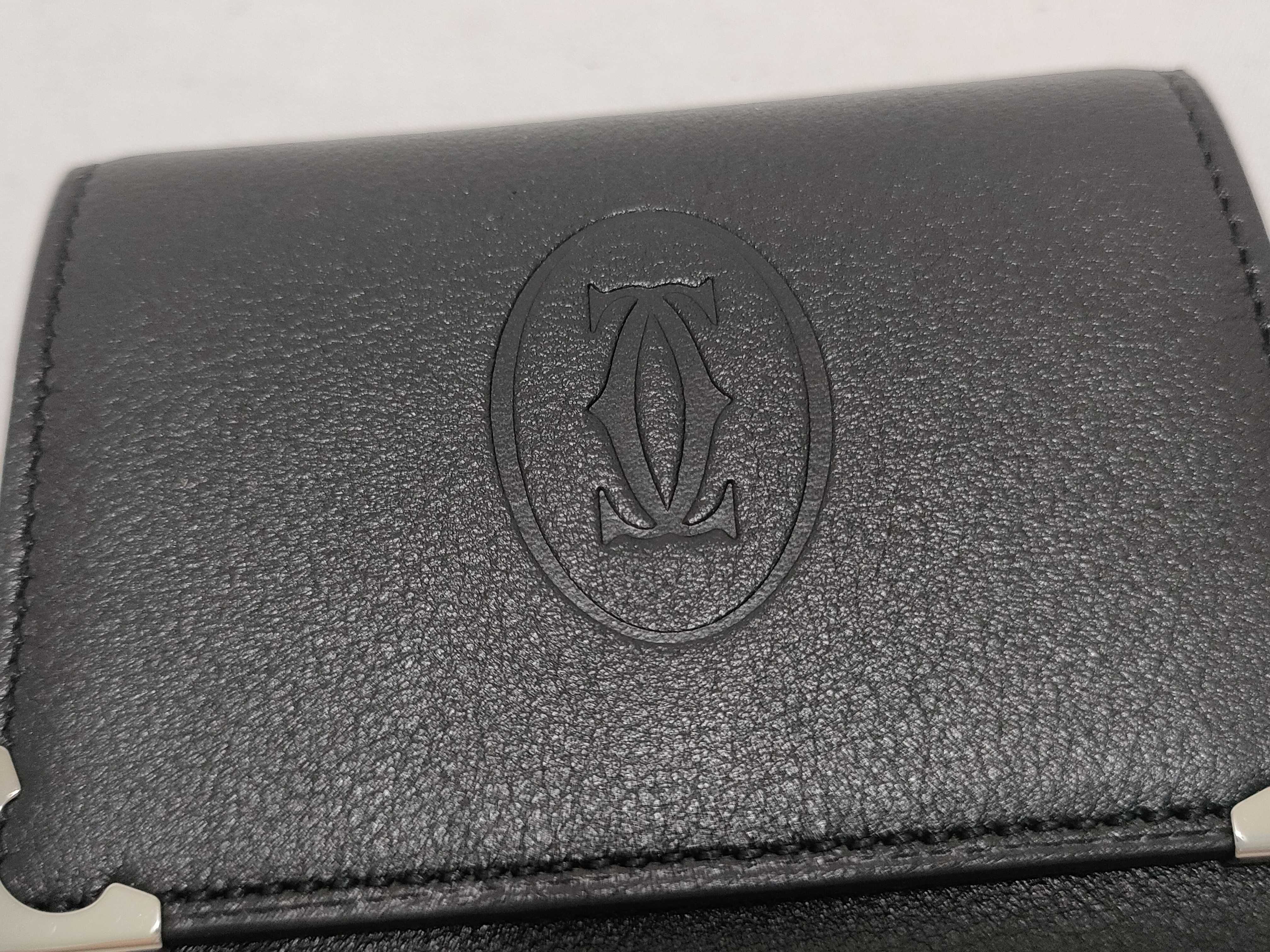 Leather Coin Case Black Double C Coin Case — view 11