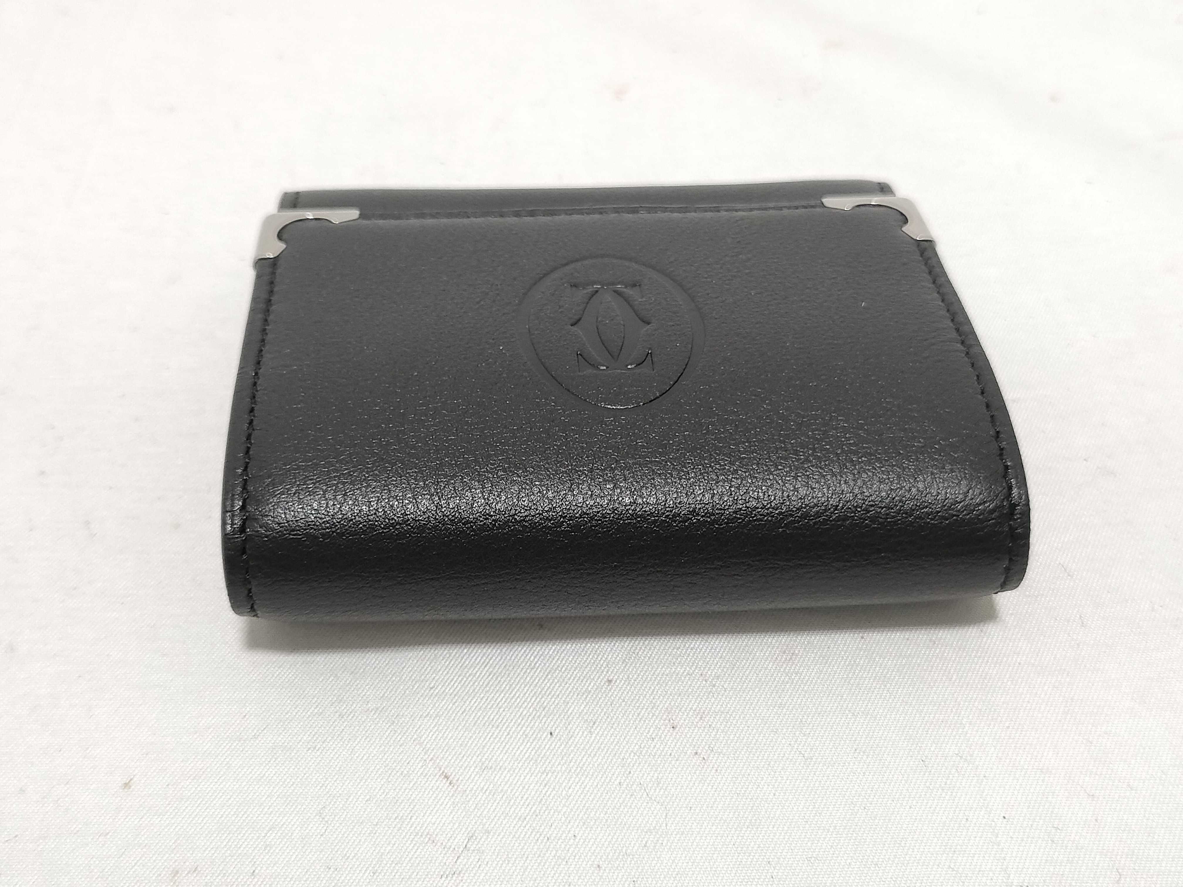 Leather Coin Case Black Double C Coin Case — view 6