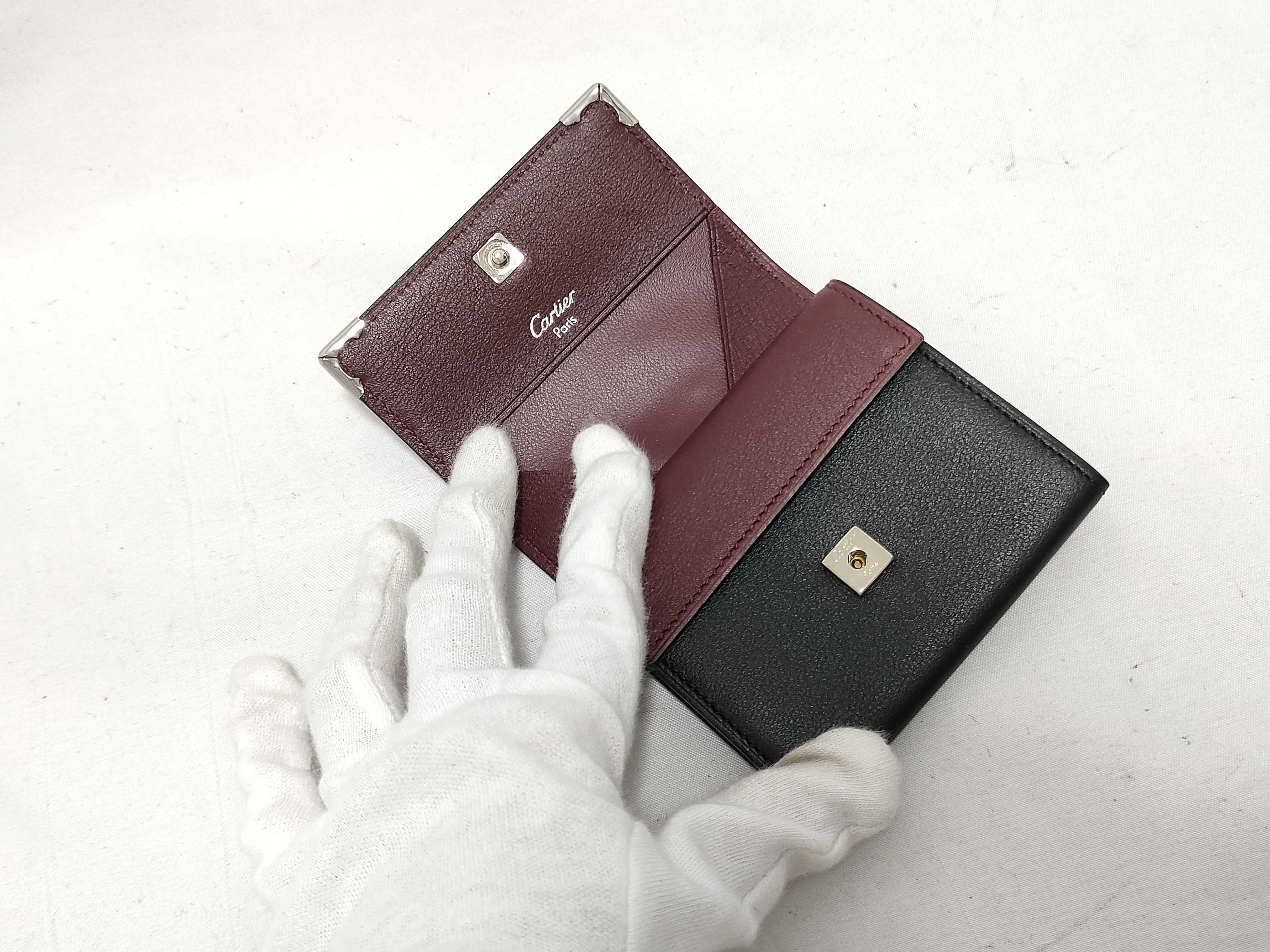 Leather Coin Case Black Double C Coin Case — view 9