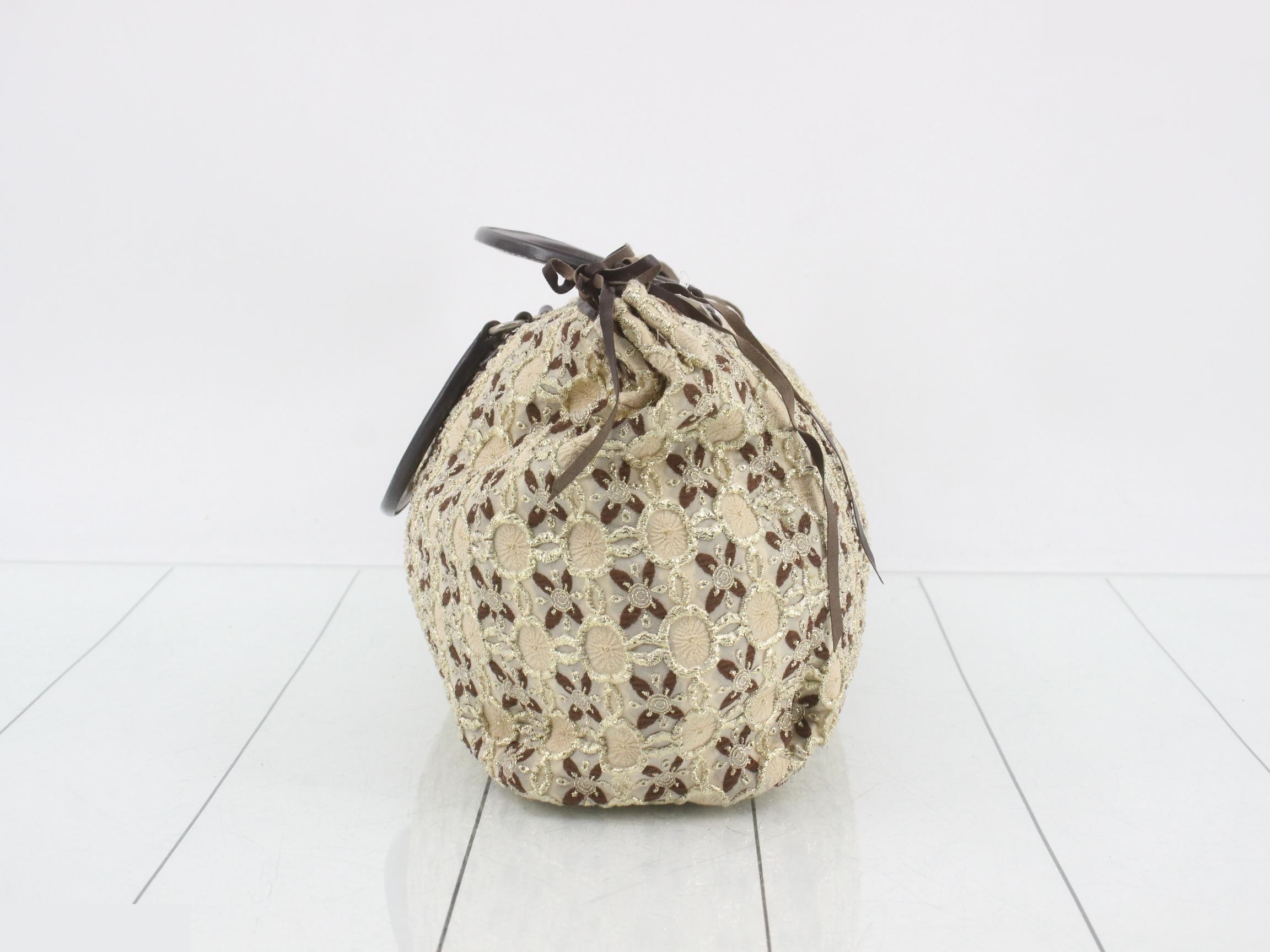 tweed handbag with embroidery and floral pattern. — view 3