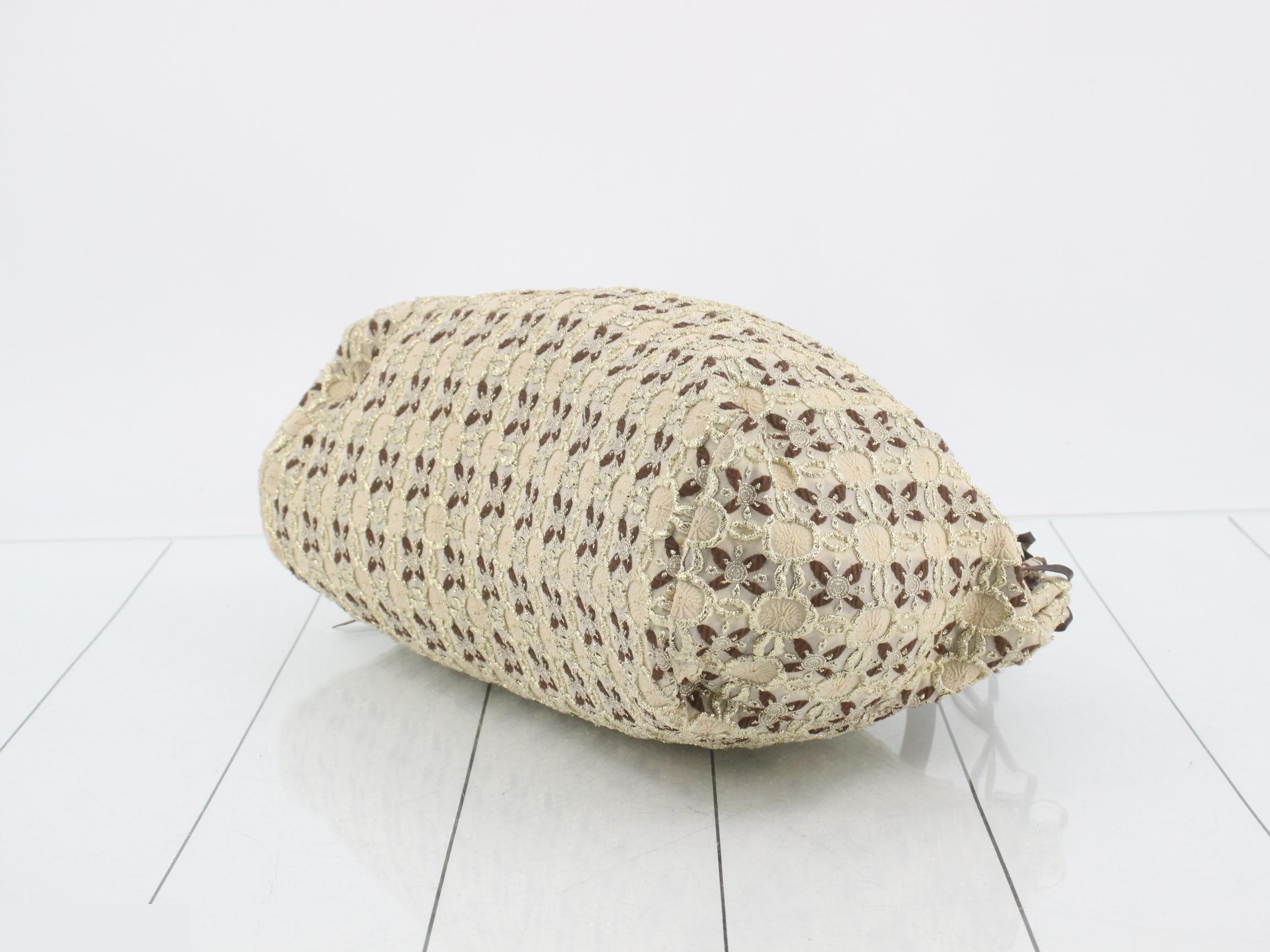 tweed handbag with embroidery and floral pattern. — view 6