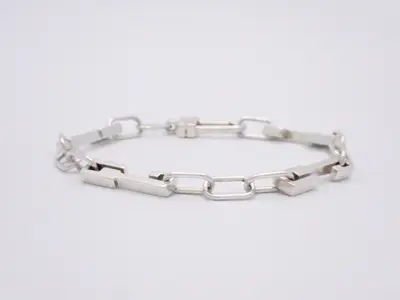 Square G bracelet, SV925/12.8g, wrist circumference approx. 17.5cm