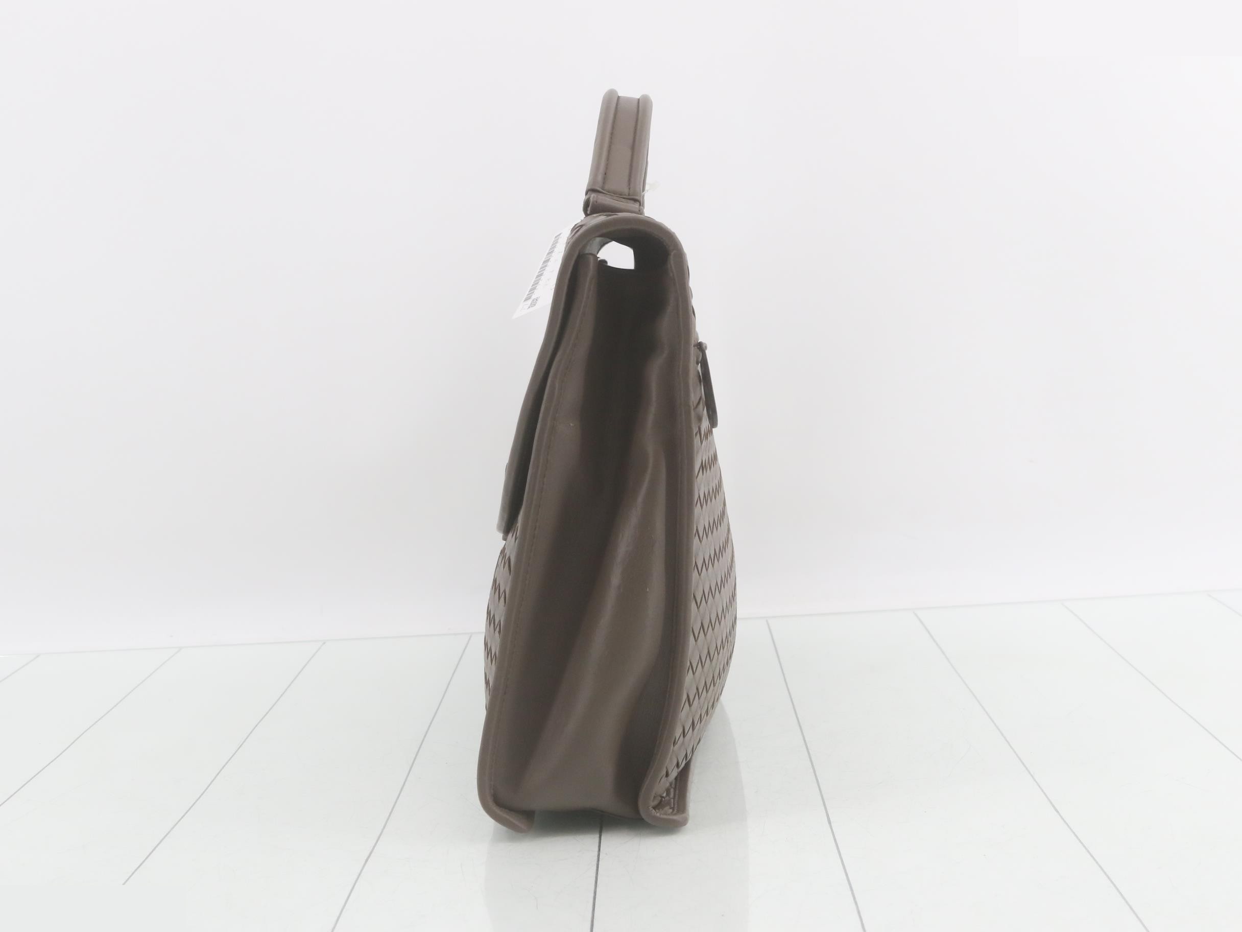 Intrecciato Leather Business Bag — view 3