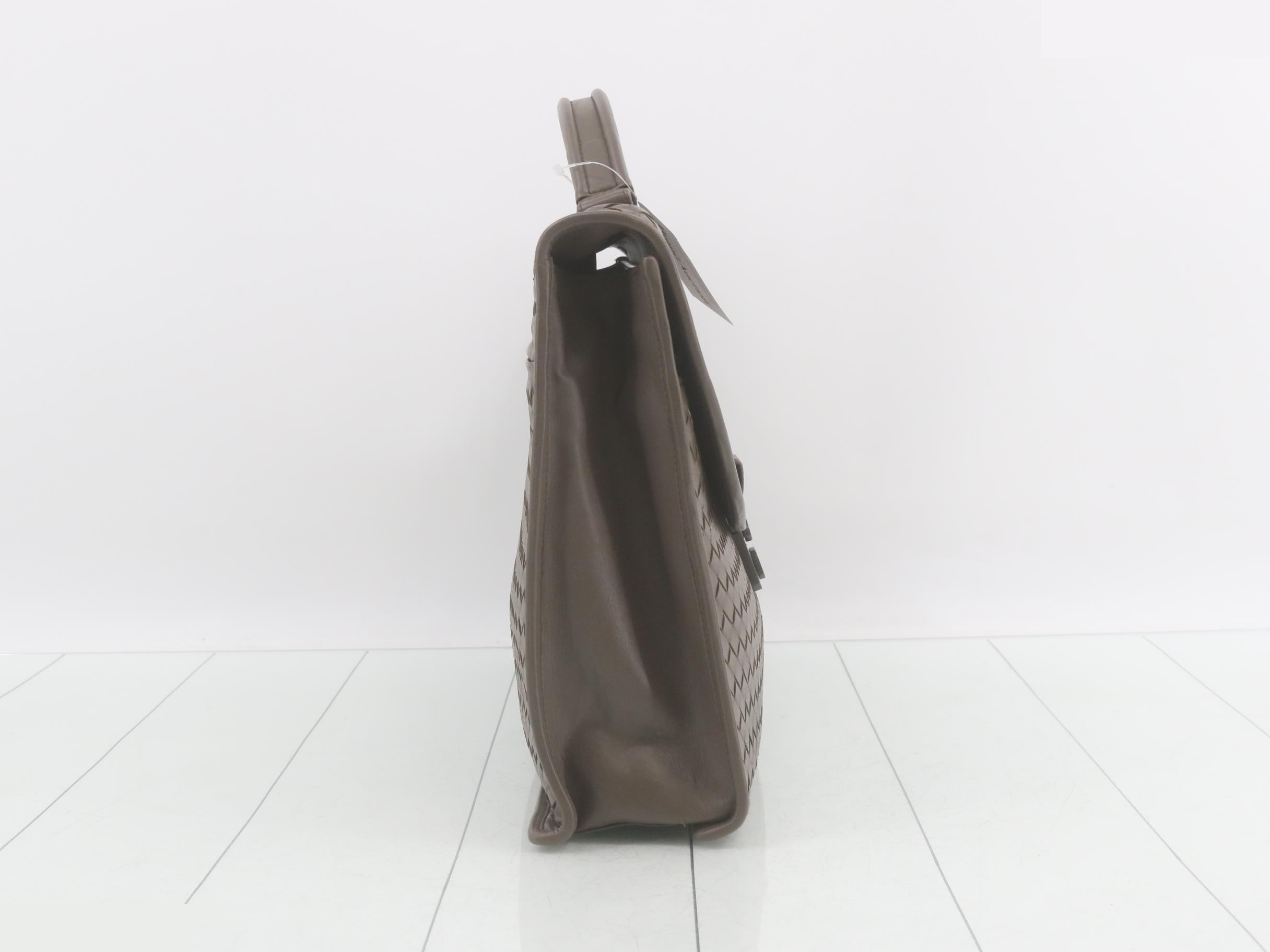 Intrecciato Leather Business Bag — view 4