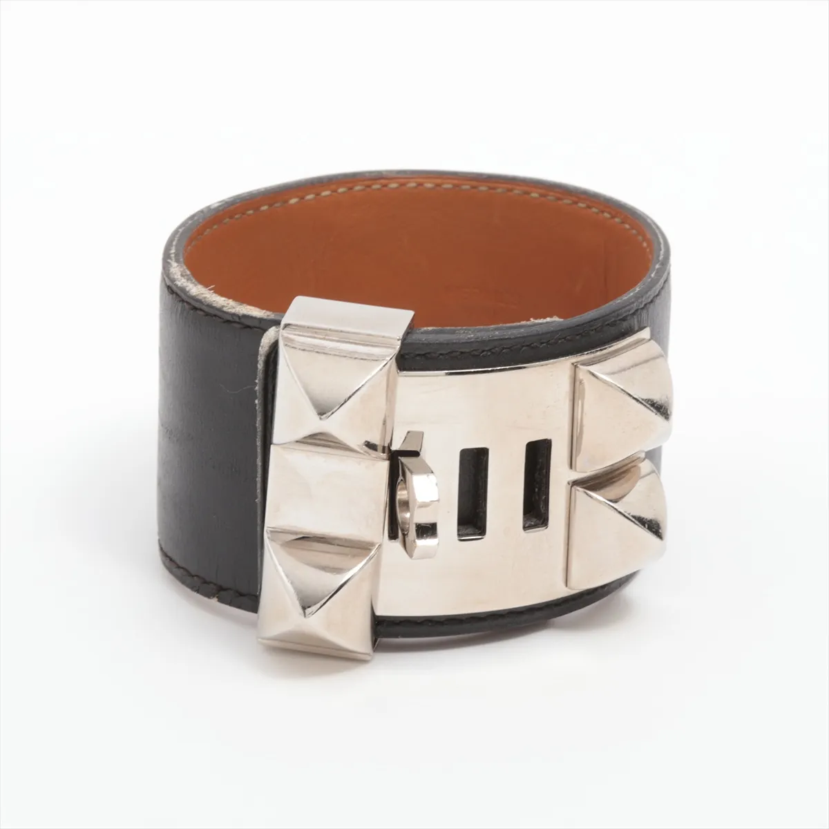 Coriedossian Engraving unclear Bracelet GP x Leather Black x Silver — view 2