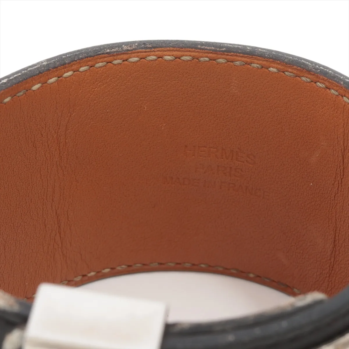 Coriedossian Engraving unclear Bracelet GP x Leather Black x Silver — view 4