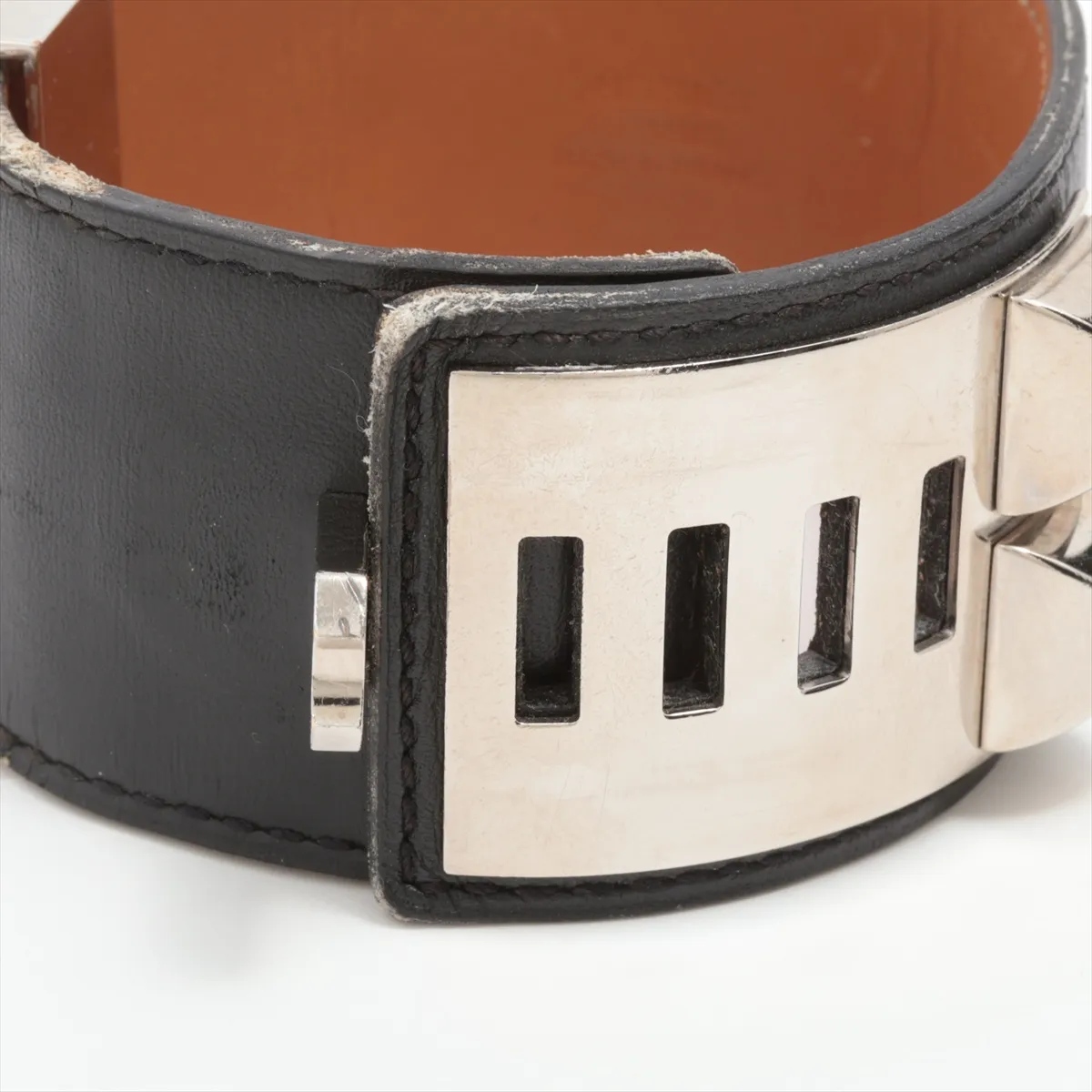Coriedossian Engraving unclear Bracelet GP x Leather Black x Silver — view 5